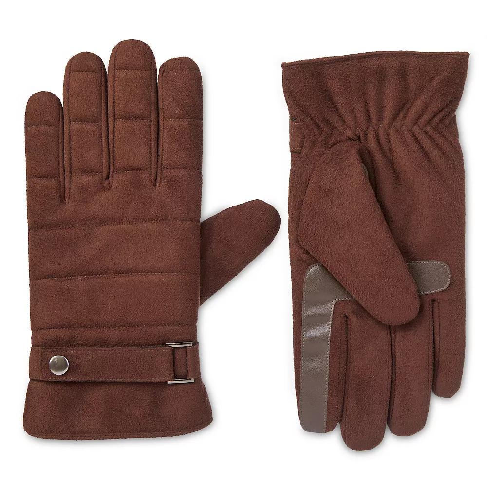 Men's isotoner Quilted Microsuede Water Resistant and Touchscreen Gloves,  Product Image