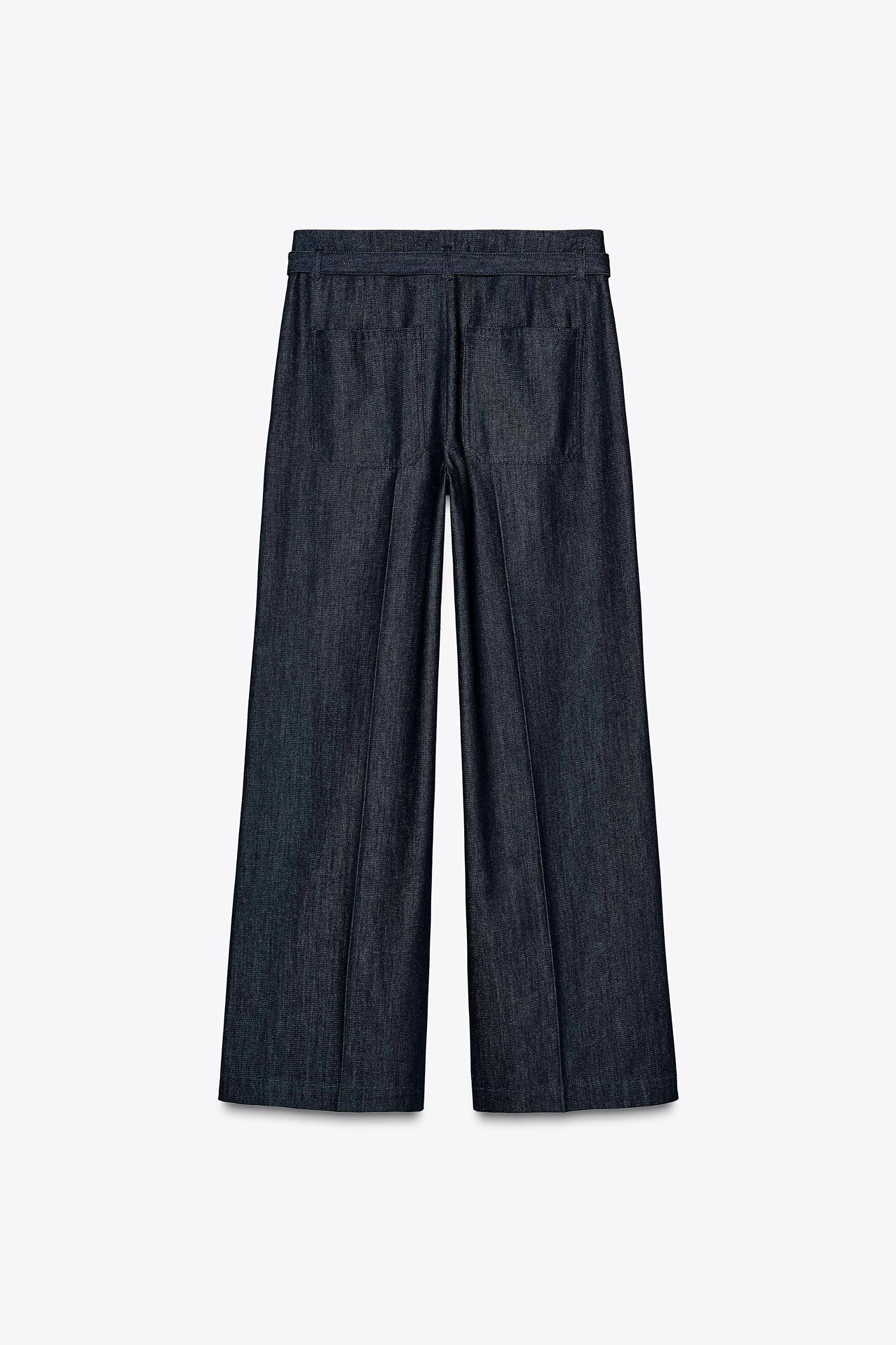 Z1975 WIDE-LEG BELTED DENIM PANTS Product Image