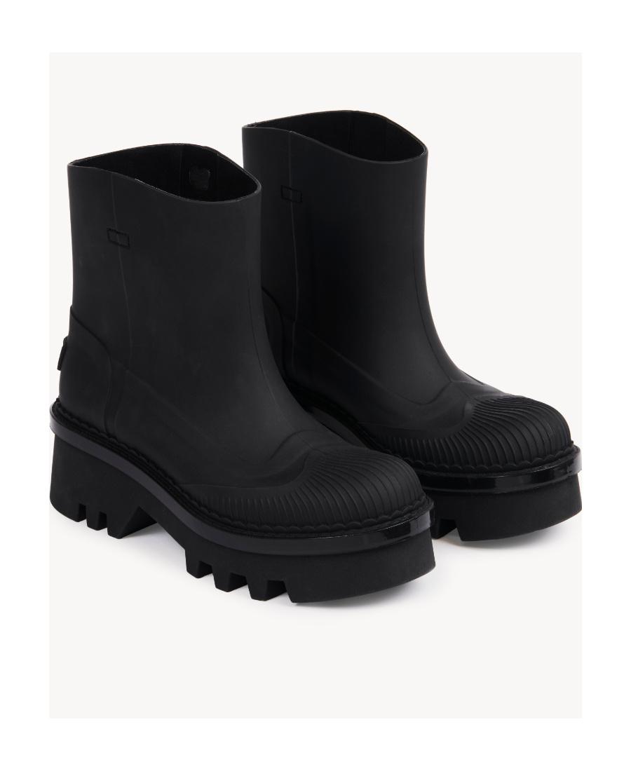 CHLOÉ Rubber Solid Color Ankle Boots With Heel 6cm In Black Product Image