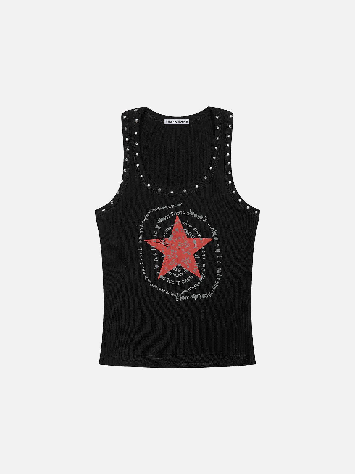 Aelfric Eden Star Print Rivet Tank Top Female Product Image
