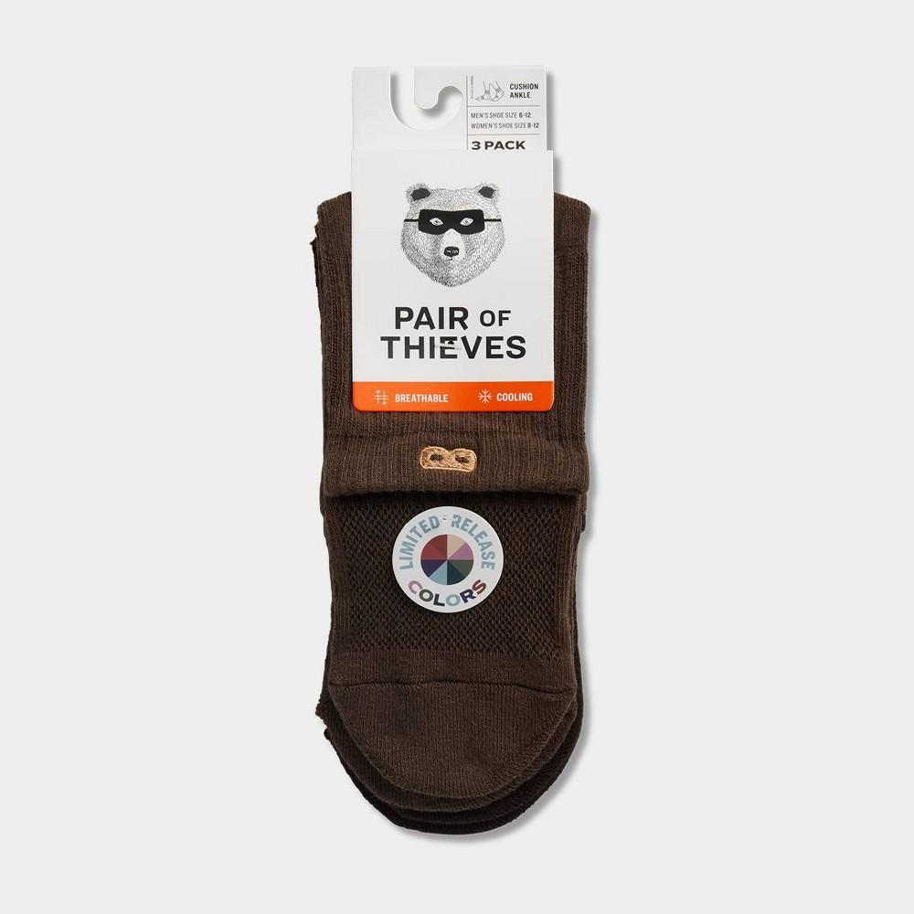 Pair of Thieves Men's Ankle Socks 3pk - Dark Red 6-12 Product Image