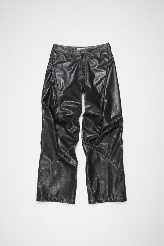 Leather embroidered trousers Product Image