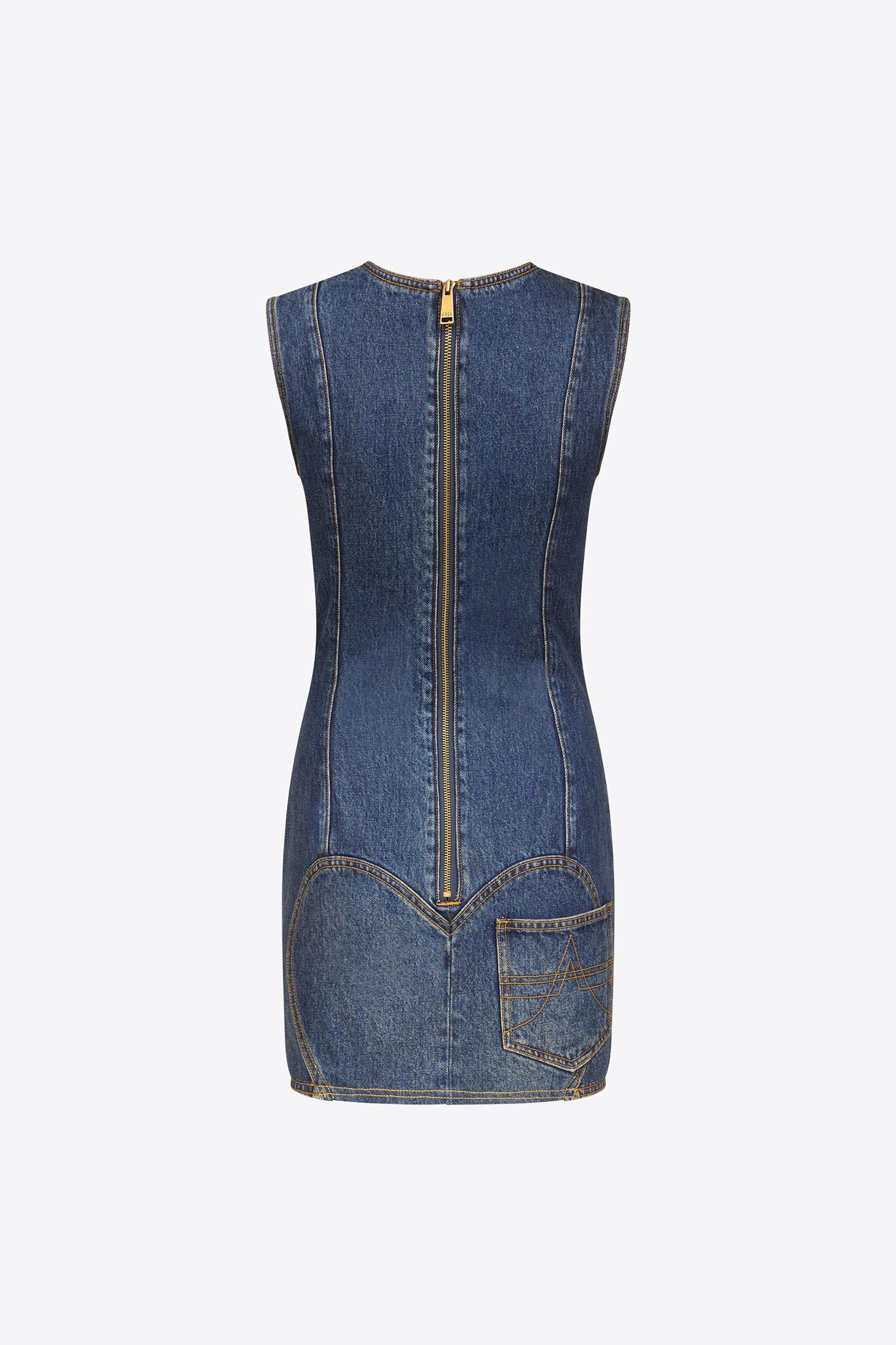 Crystal Button Studded Slit Mini Dress Product Image