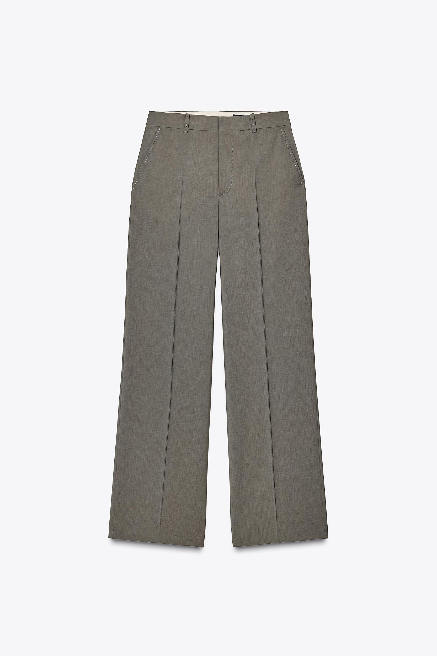100% WOOL STRAIGHT LEG PANTS ZW COLLECTION Product Image