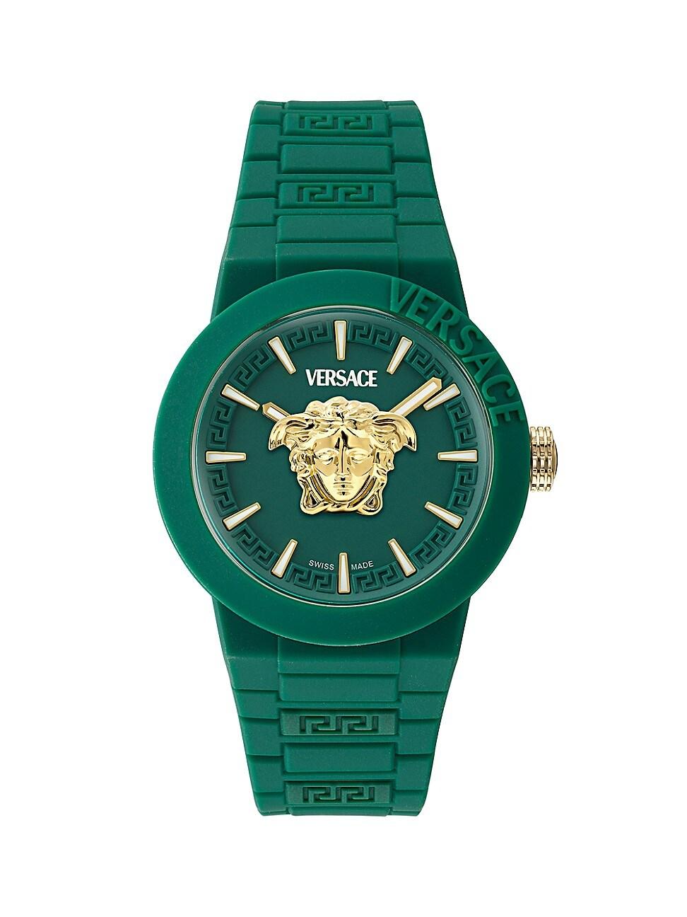 Mens V-Pop Green Silicone Watch with Pouch, 43mm Product Image