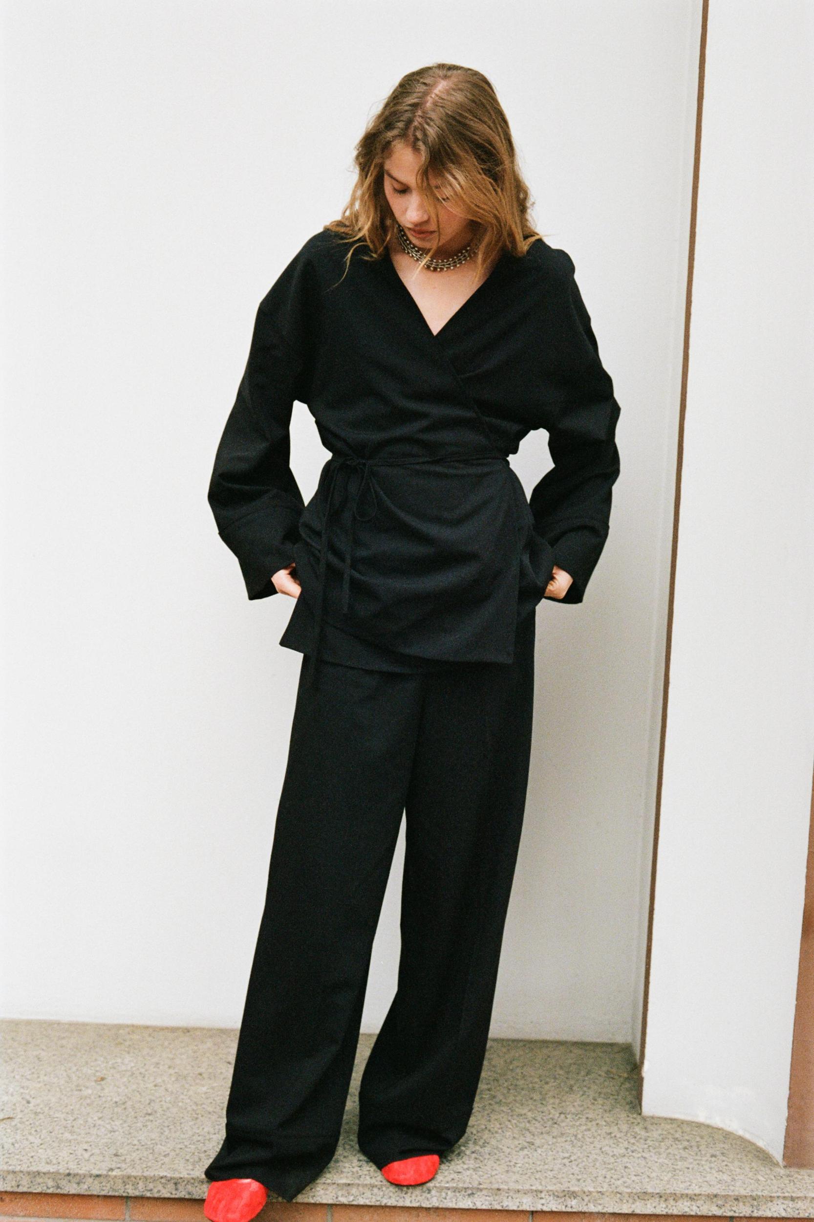 STRAIGHT LEG PANTS WITH SIDE PIPING Product Image