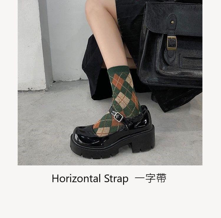 Platform-Heel Mary Janes Product Image