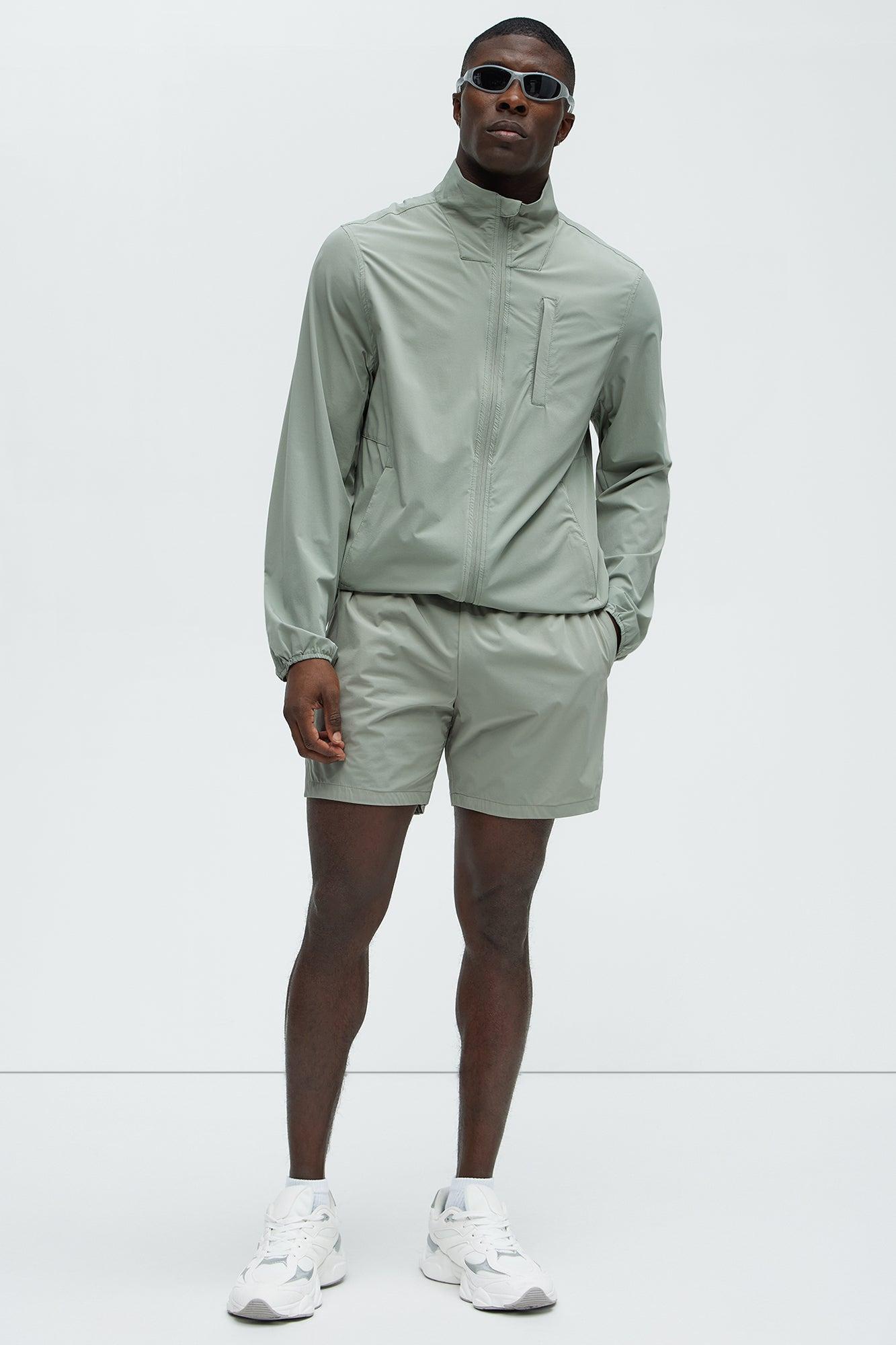 Lightweight Stretch Running Windbreaker Jacket - Sage Product Image