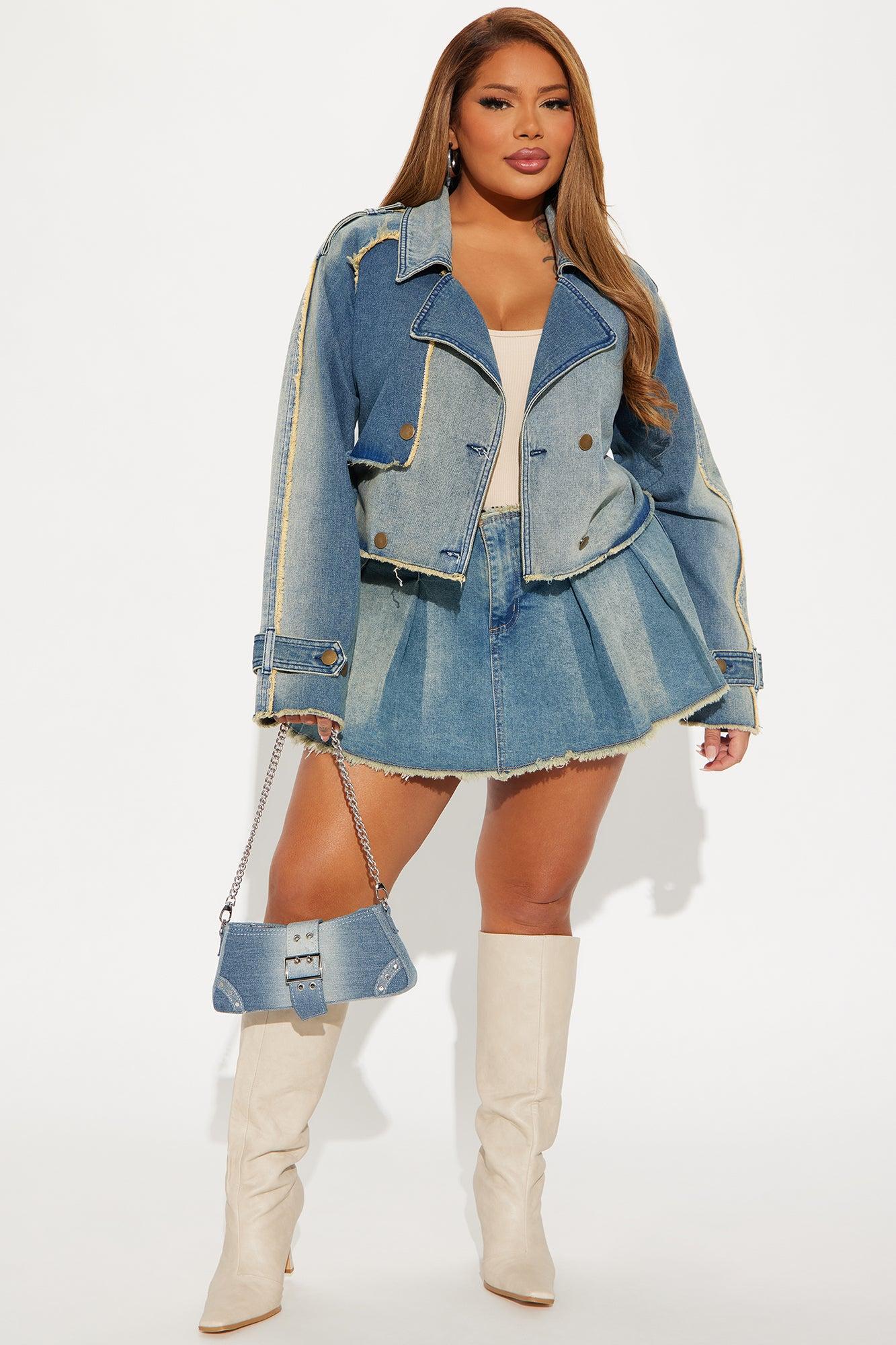 Lira Tinted Cropped Denim Trench Coat - Vintage Wash Product Image