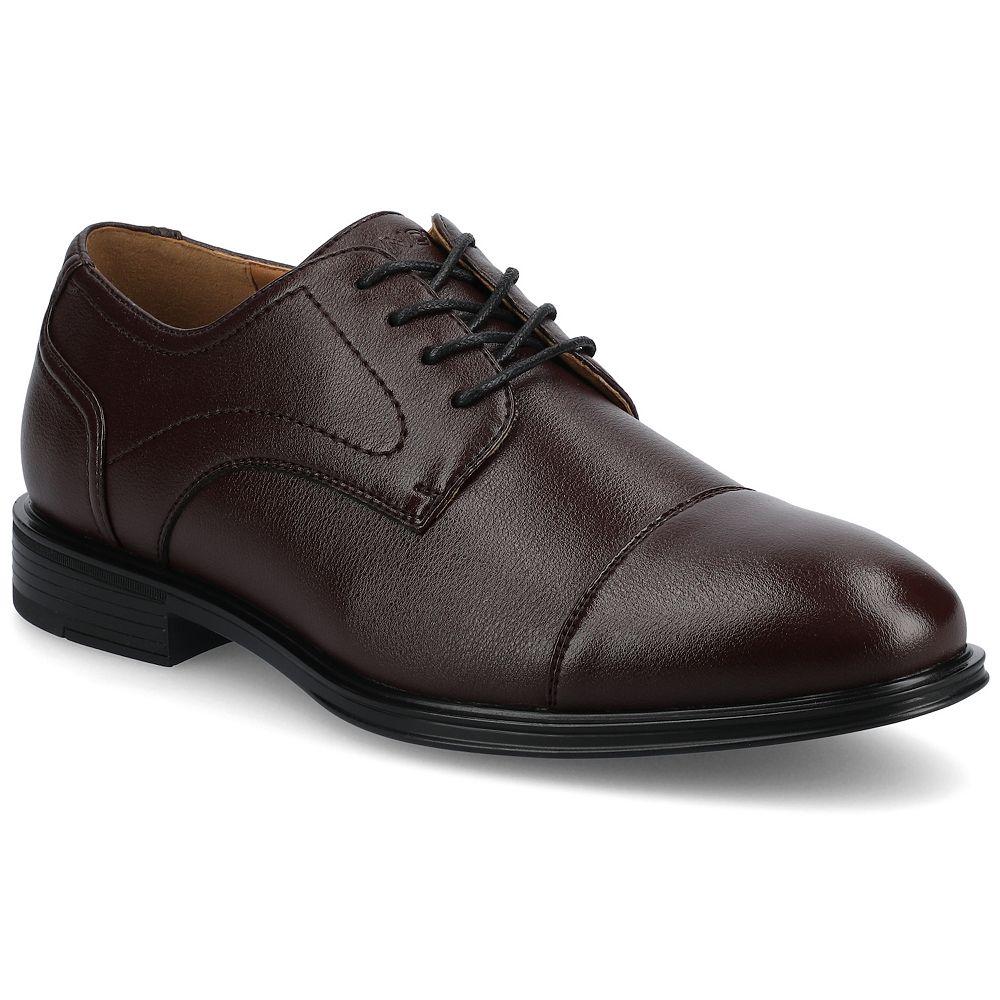 VANCE Alec Mens Flexible Cap-Toe Oxford Shoes in Regular and Wide Red Product Image