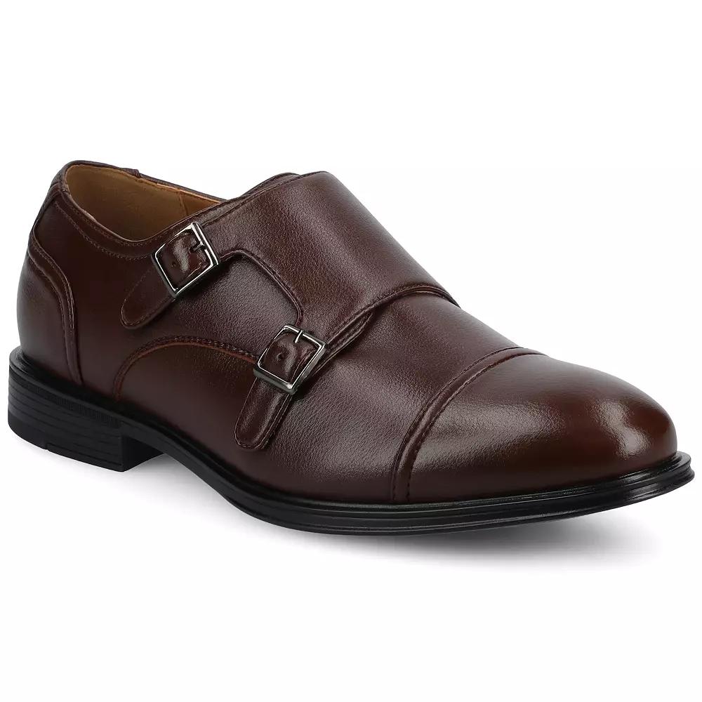 VANCE Dillon Comfort Cap-toe Double Monk Strap Men's Flexible Dress Shoes,  Product Image