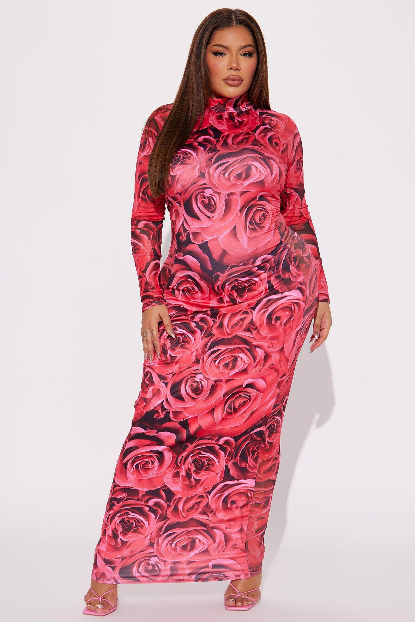 Smell The Roses Maxi Dress - Red/combo Product Image
