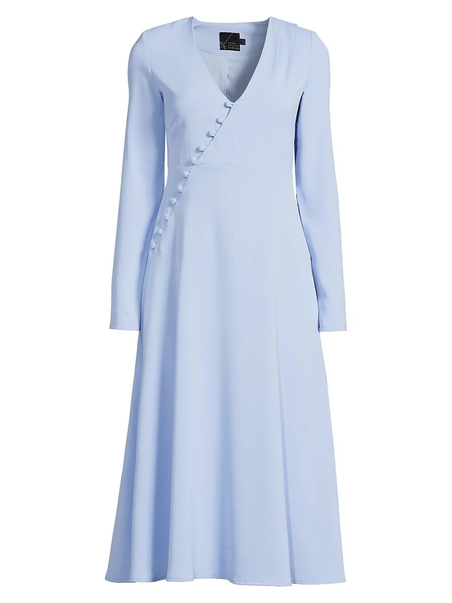 Womens Ladylike Button Midi-Dress Product Image