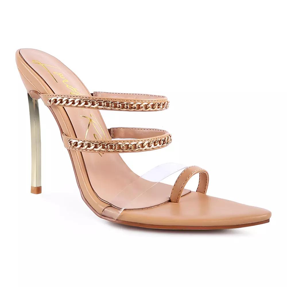 London Rag Tickle Me Women's High Heeled Toe Ring Sandals, Size: 9, Silver Product Image