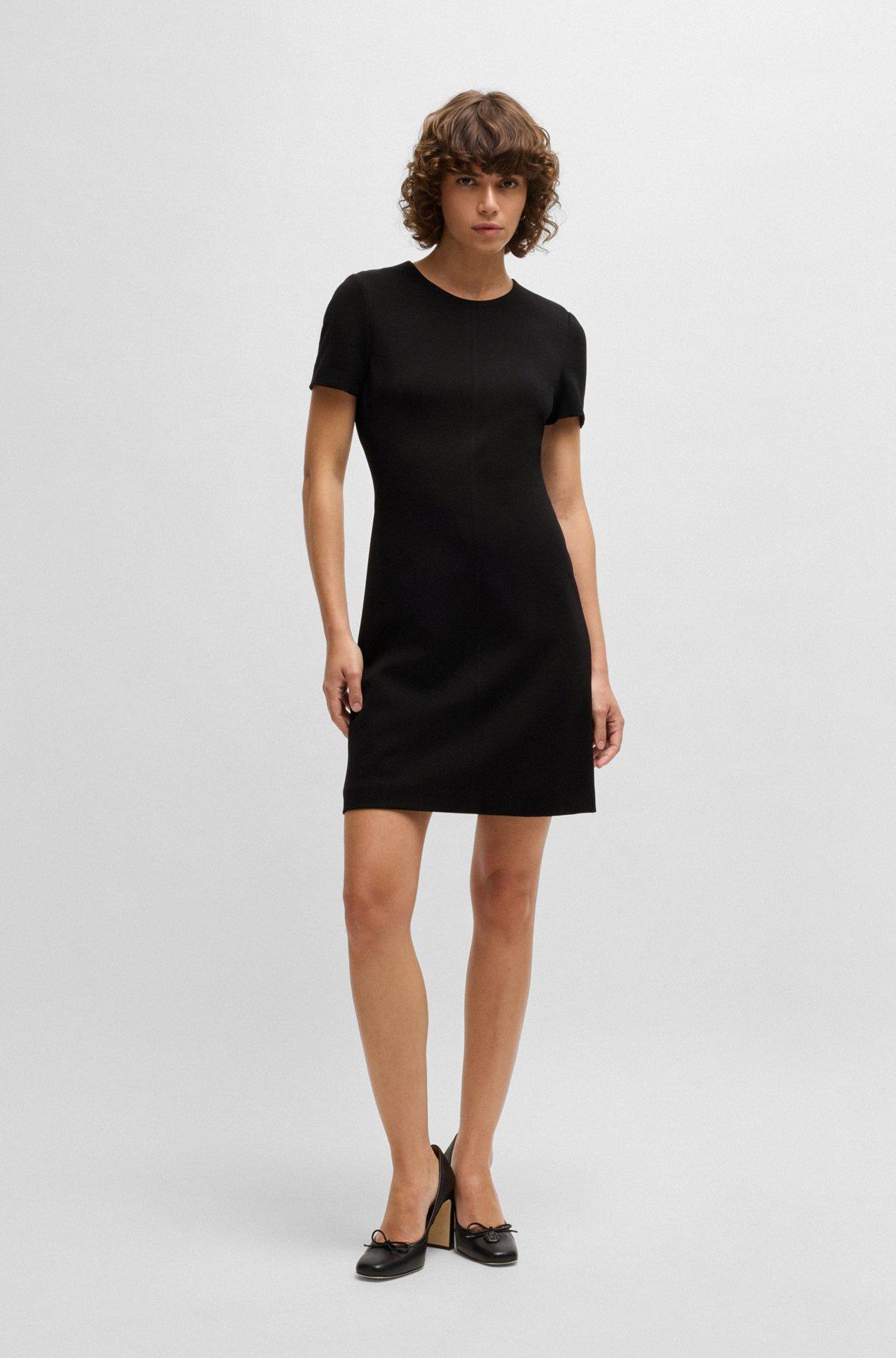 Slim-fit crew-neck dress in stretch fabric Product Image