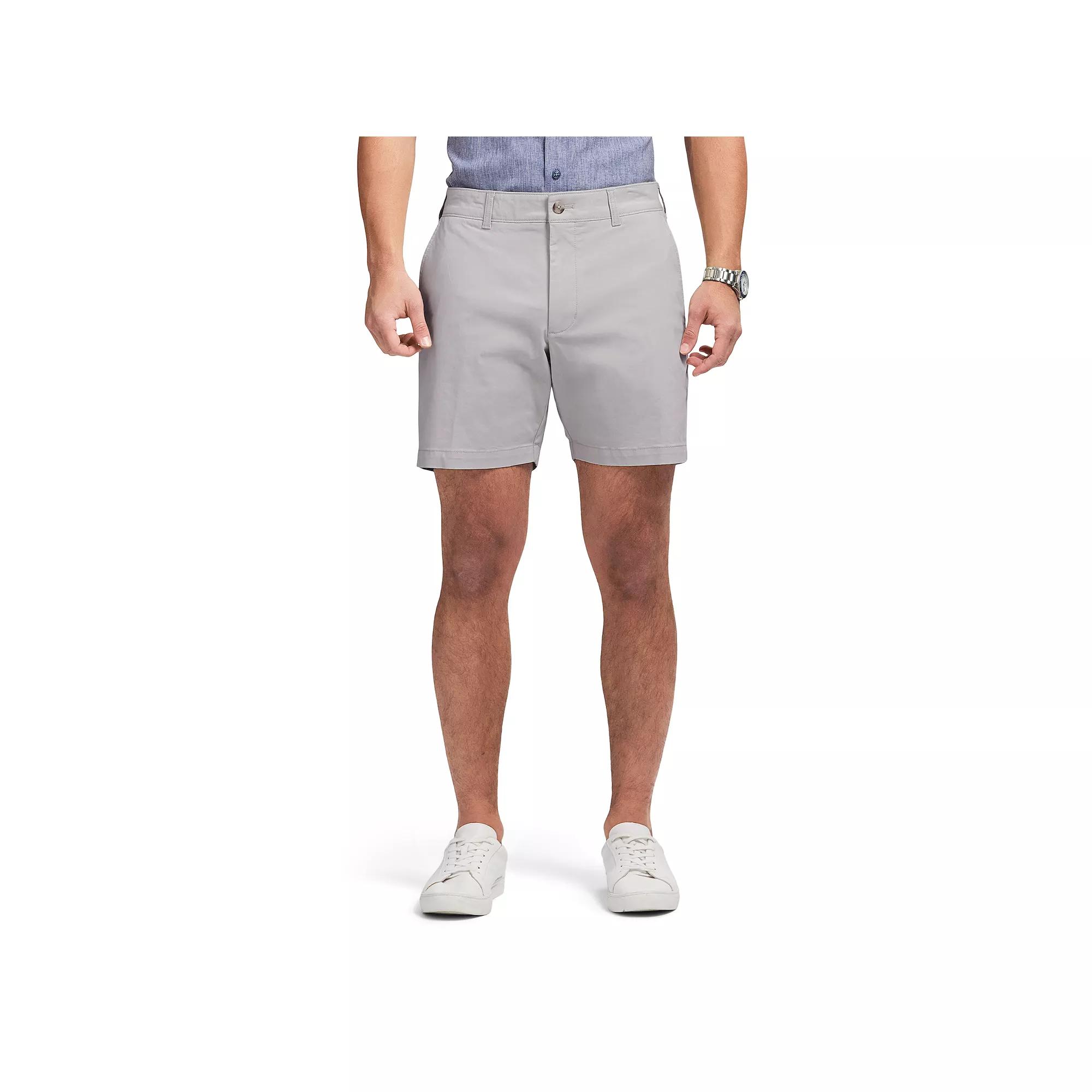 Men's IZOD Saltwater 7-Inch Flat Front Chino Shorts,  Product Image