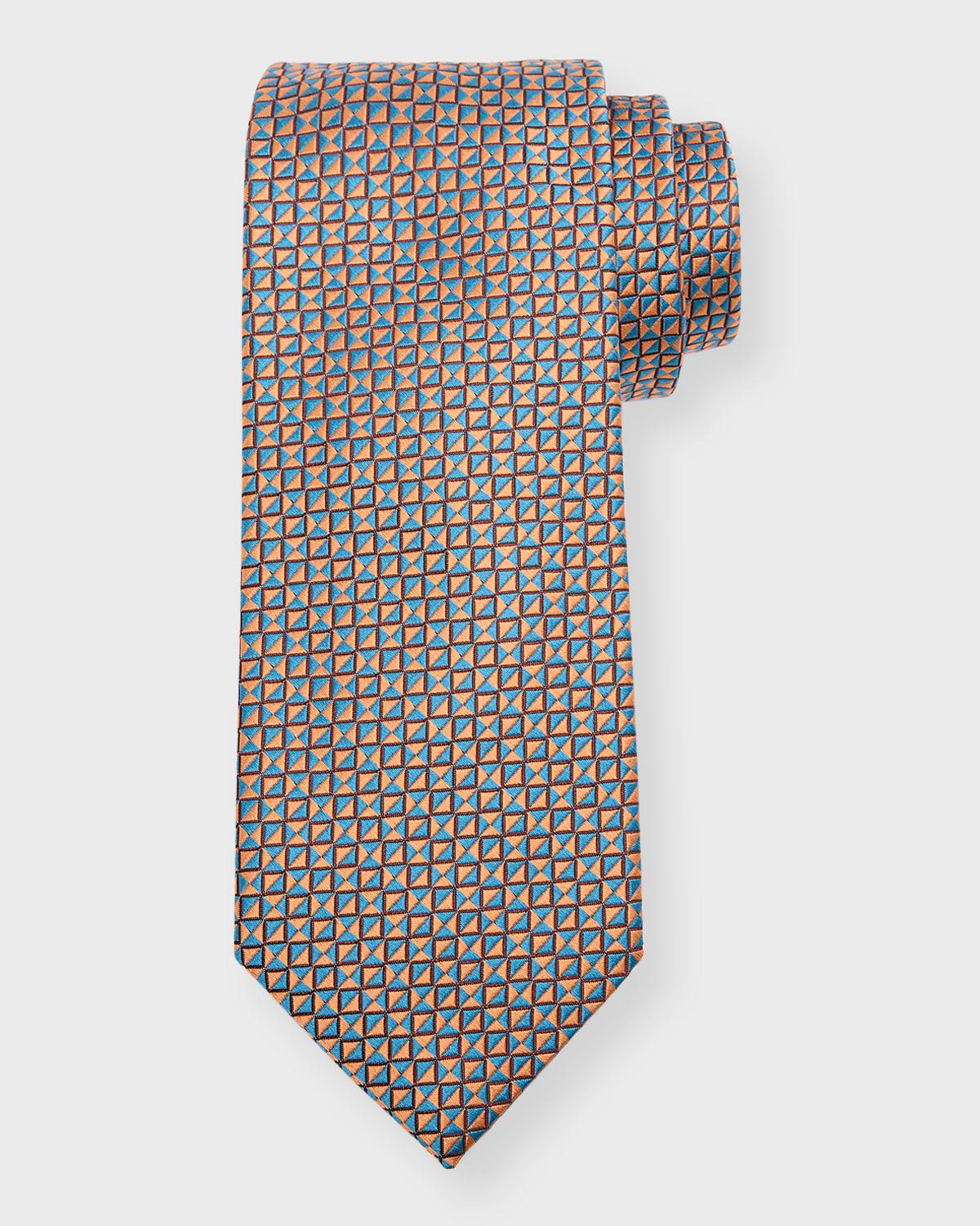 Mens Silk Micro-Geometric Tie Product Image