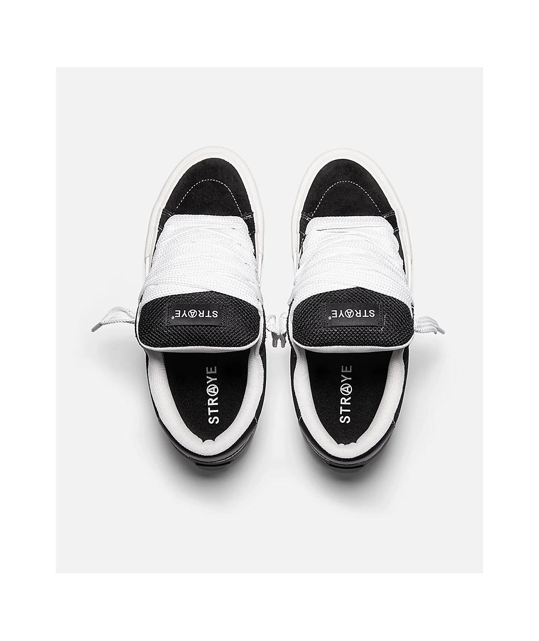 Straye Logan Stomper Black & White Skate Shoes Product Image