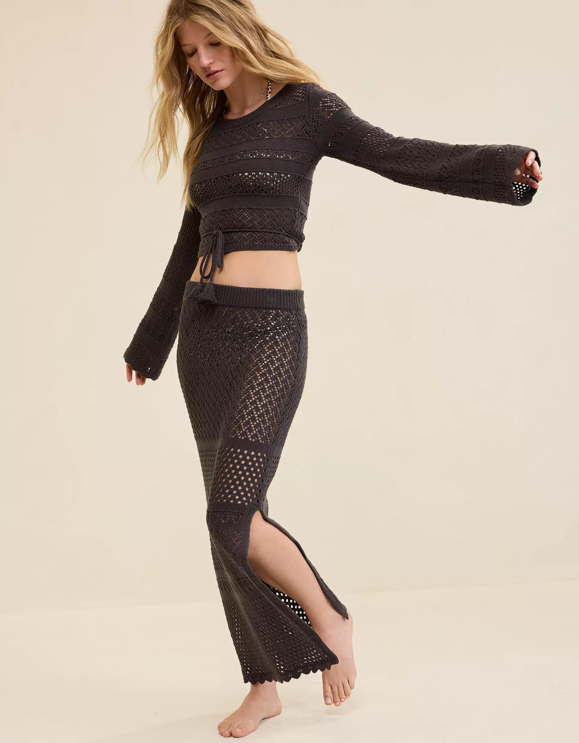 Aerie Crochet Coverup Maxi Skirt Product Image