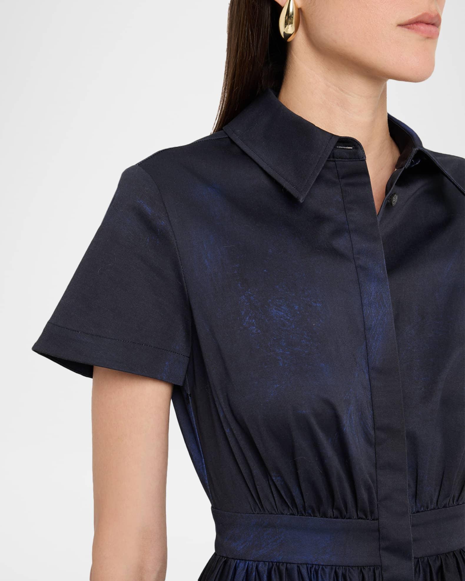 Short-Sleeve Printed Cotton Shirtdress Product Image