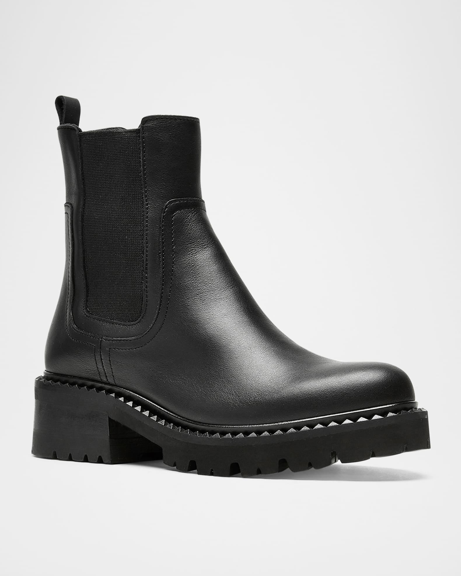 Cory Leather Lug-Sole Chelsea Booties Product Image