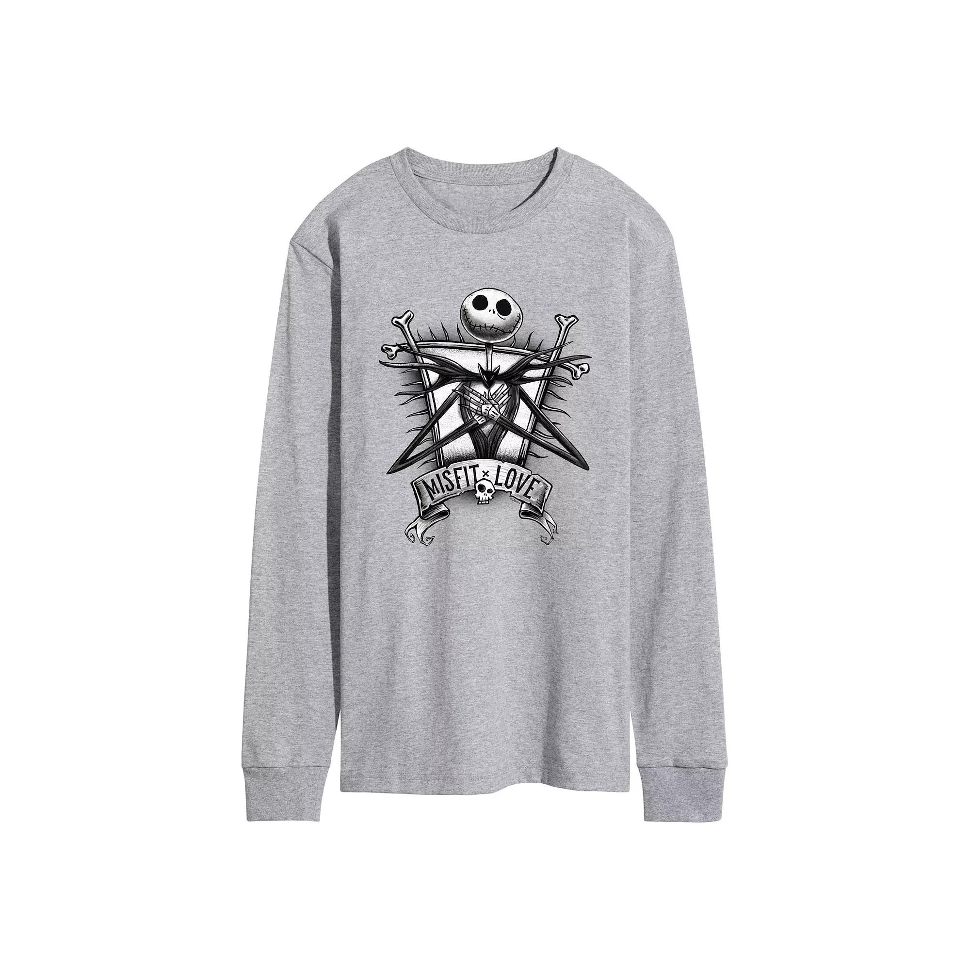 Disney's Nightmare At Christmas Jack Men's Long Sleeve Graphic Tee,  Product Image