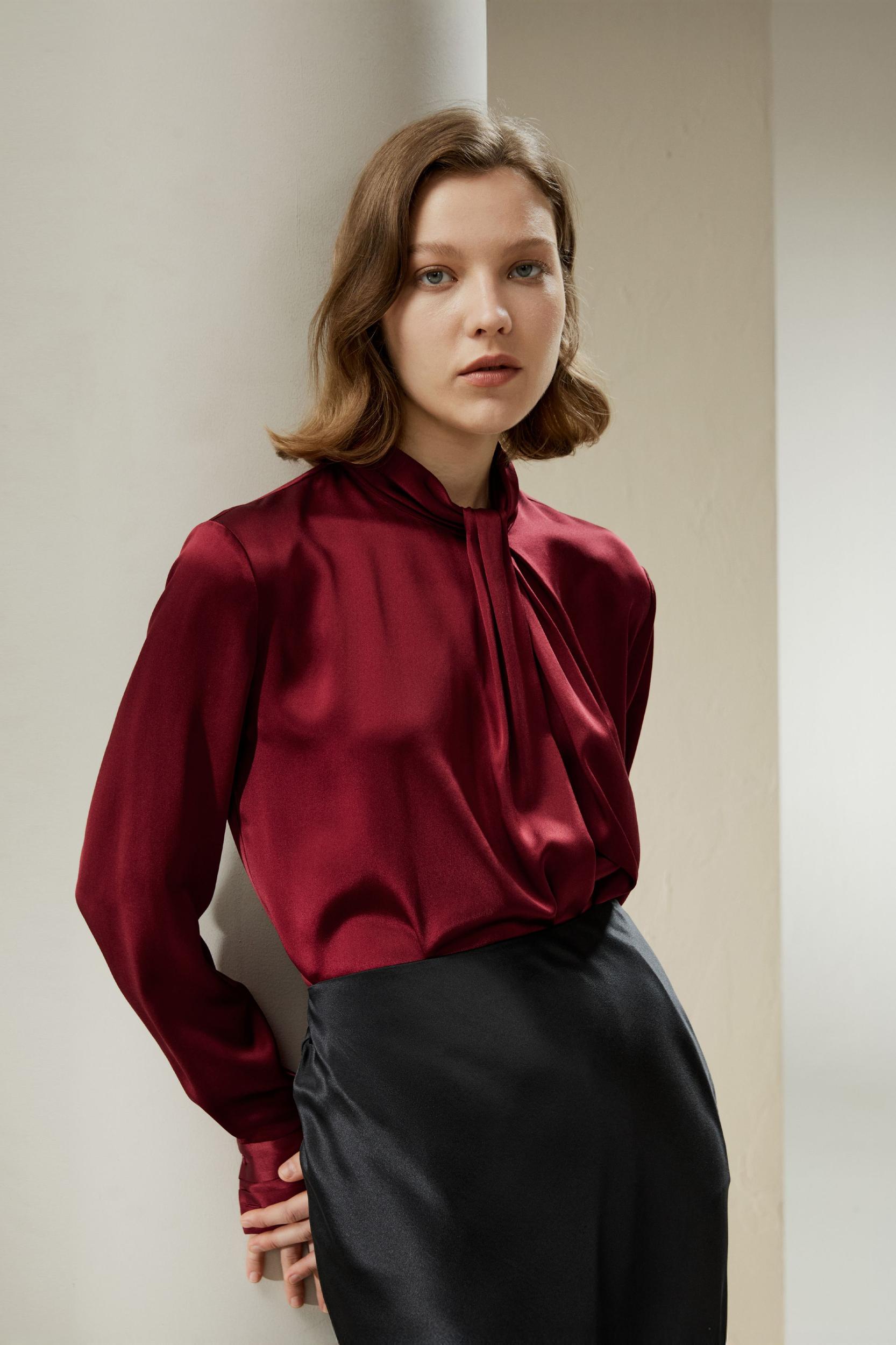 Asymmetrical Embellished Pleats Shirt Product Image