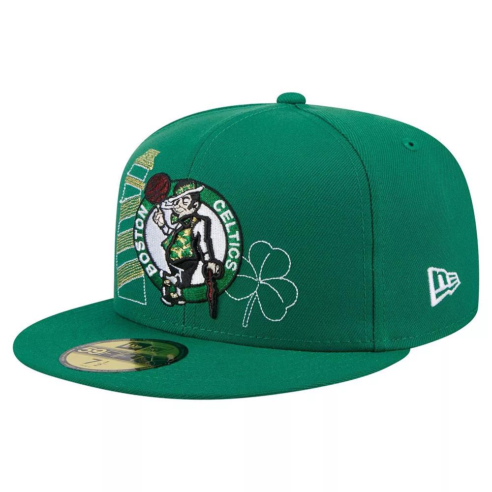 Men's New Era Kelly Green Boston Celtics State Stitch 59FIFTY Fitted Hat,  Product Image