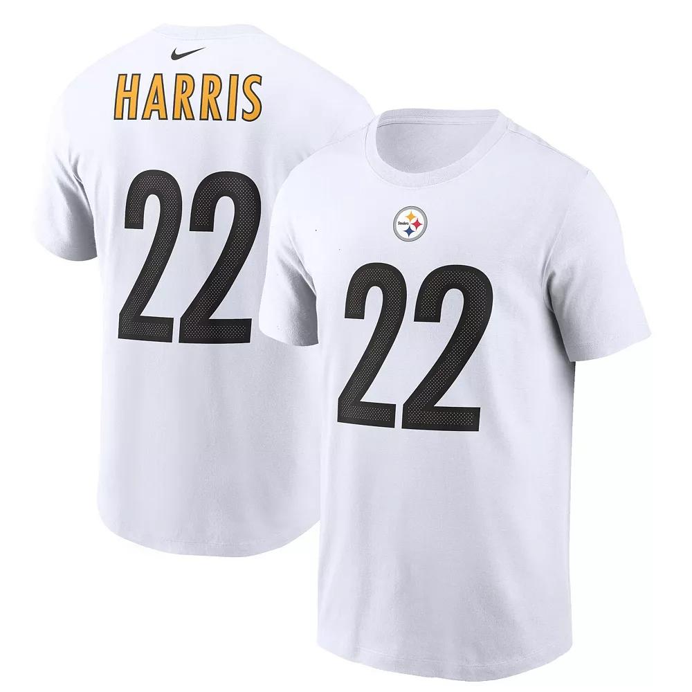 Men's Nike Najee Harris White Pittsburgh Steelers Player Name & Number T-Shirt, Size: Large Product Image