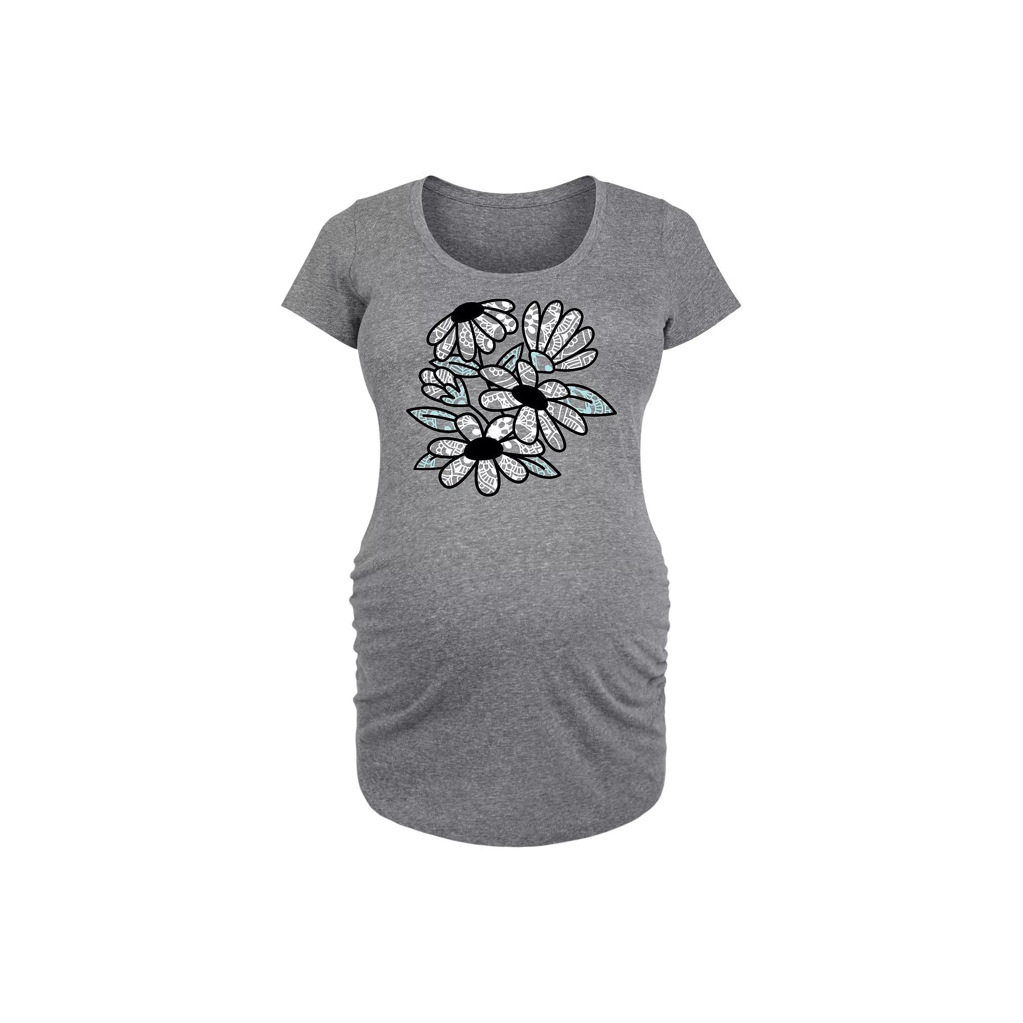 Maternity Patterned Flowers Graphic Tee, Women's,  Product Image
