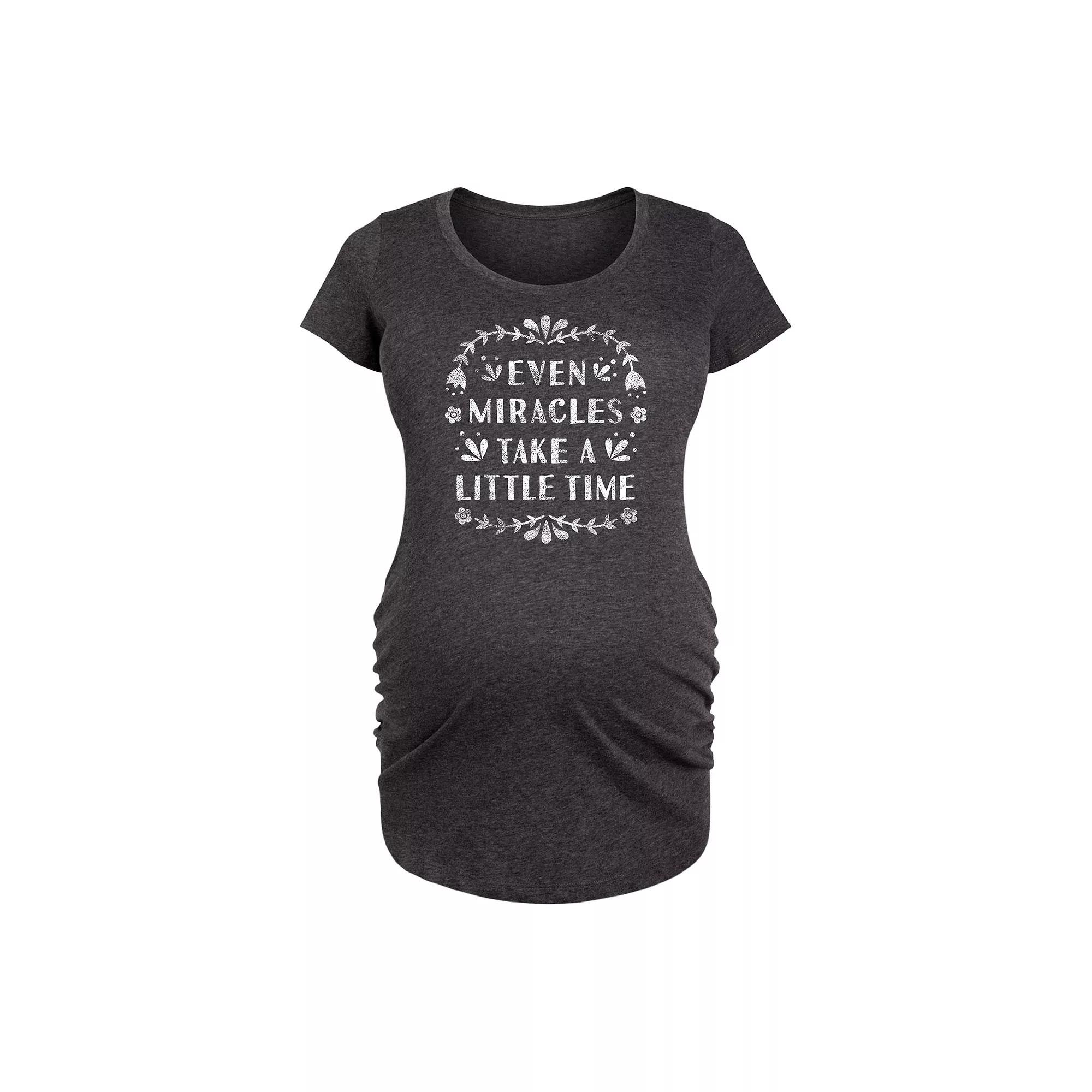 Maternity Even Miracles Take a Little Time Graphic Tee, Women's,  Product Image