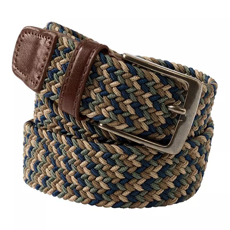 Men's Lands' End Elastic Braid Leather Trim Belt,  Product Image
