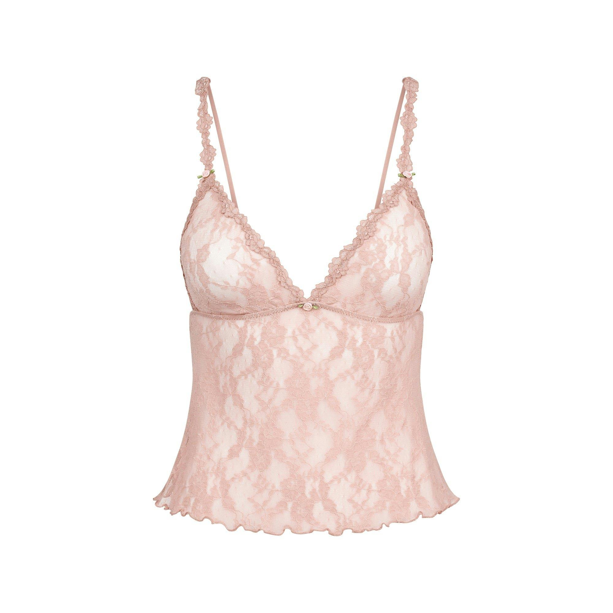 STRETCH LACE TRIANGLE CAMI AND SHORT SET | MORGANITE Product Image