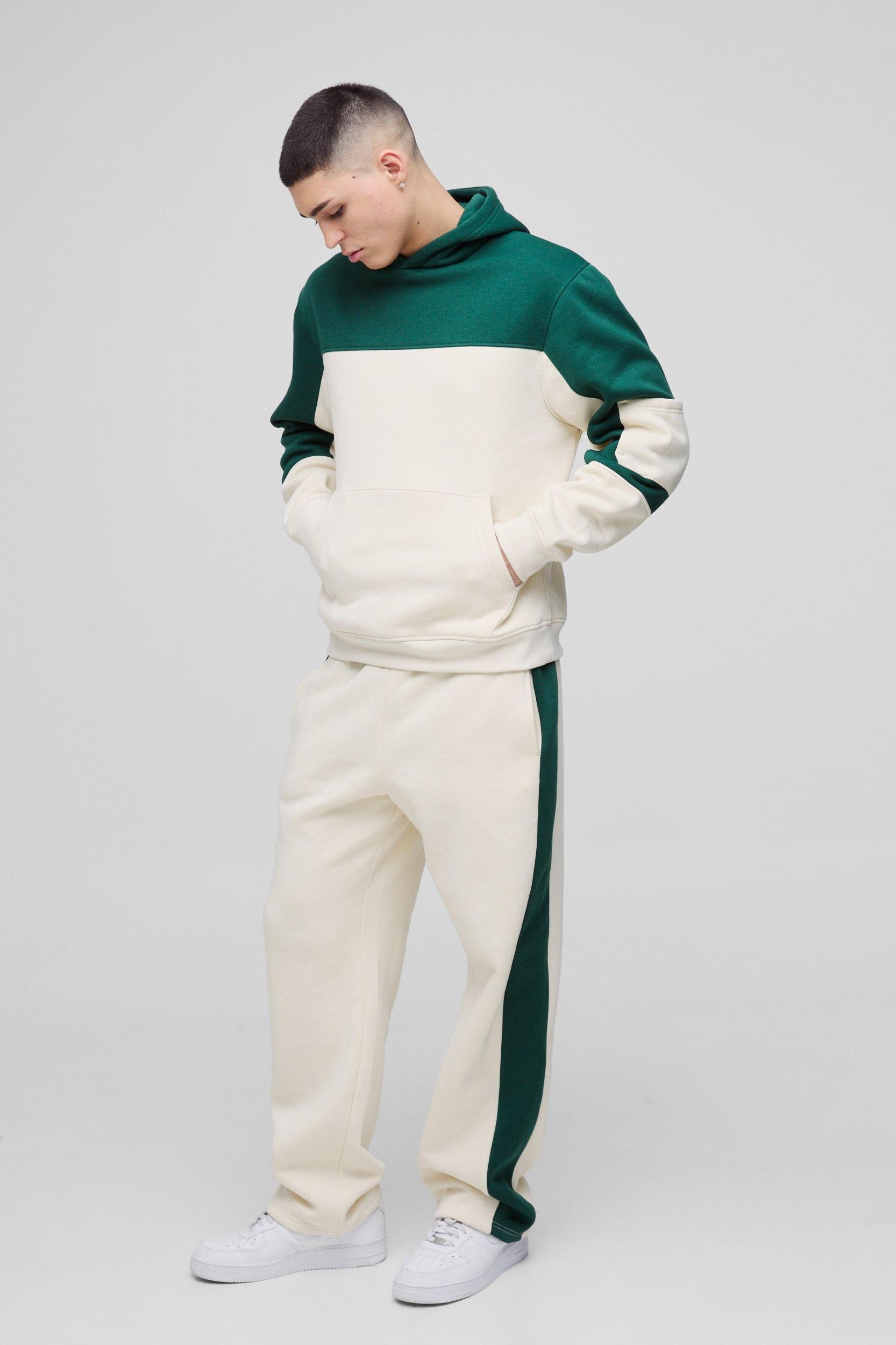 Regular Fit Colour Block Hooded Tracksuit | boohooMAN USA Product Image