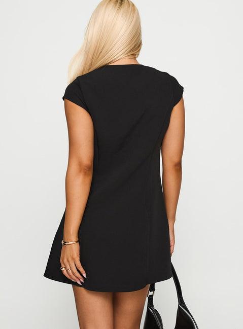 Adeleine Bow Mini Dress Black Product Image