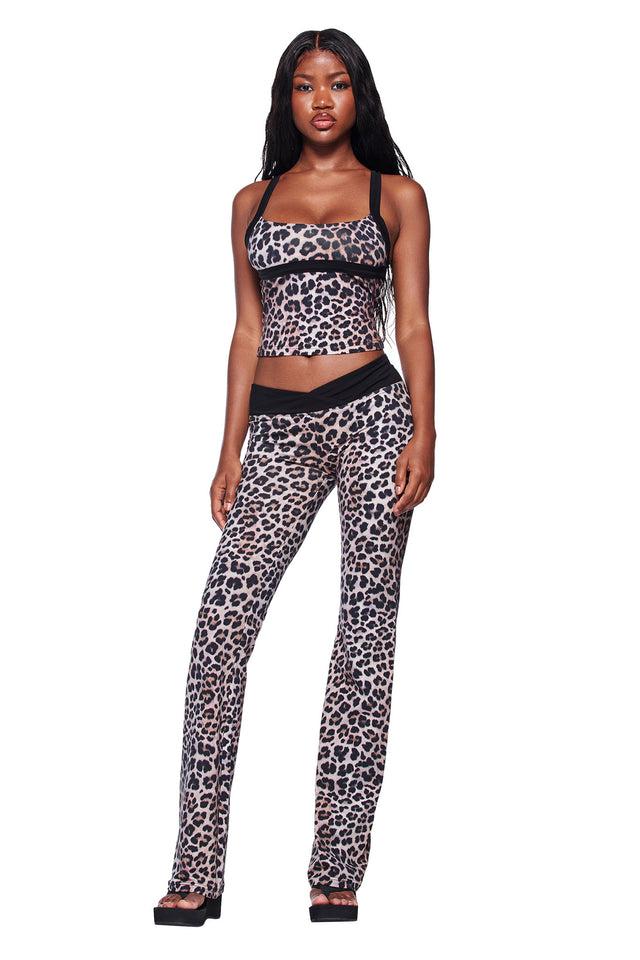 BLARE HALTER STRAP TOP - LEOPARD Product Image