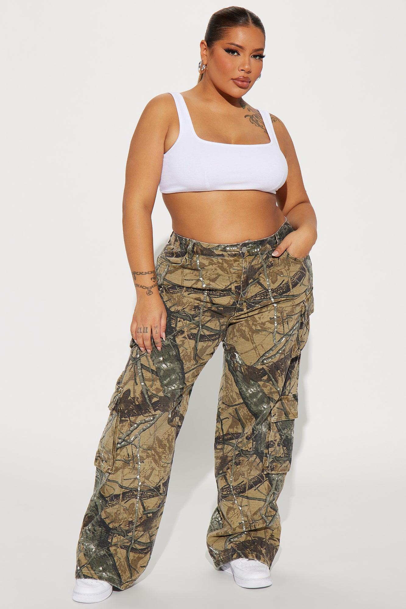Feeling Rebellious Mid Rise Camo Cargo Pant - Olive/combo Product Image