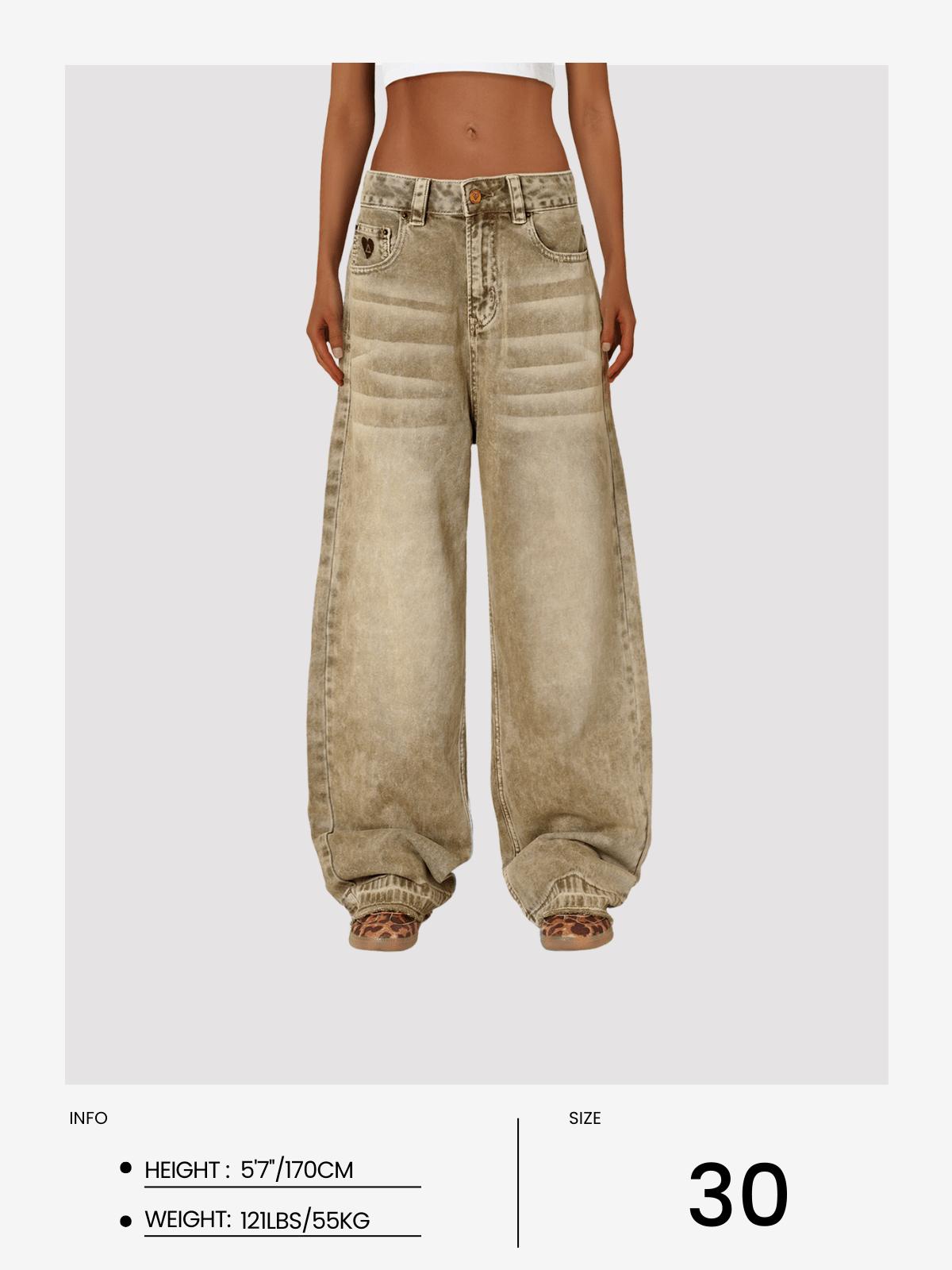 Aelfric Eden Baggy Brown Washed Jeans Product Image