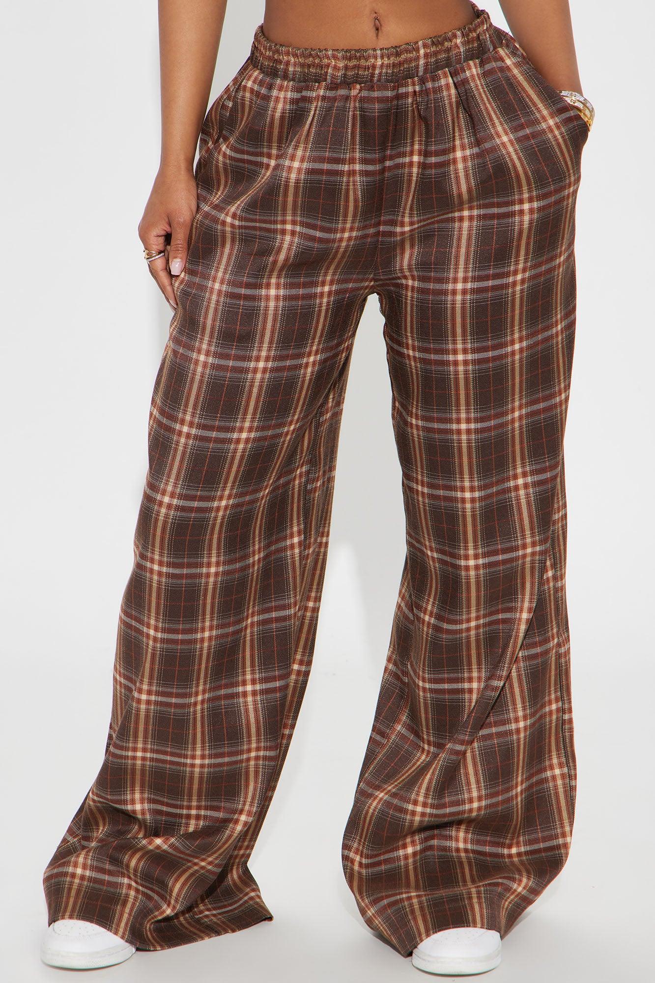 Comfort Zone Plaid Boxer Pant - Brown/combo Product Image