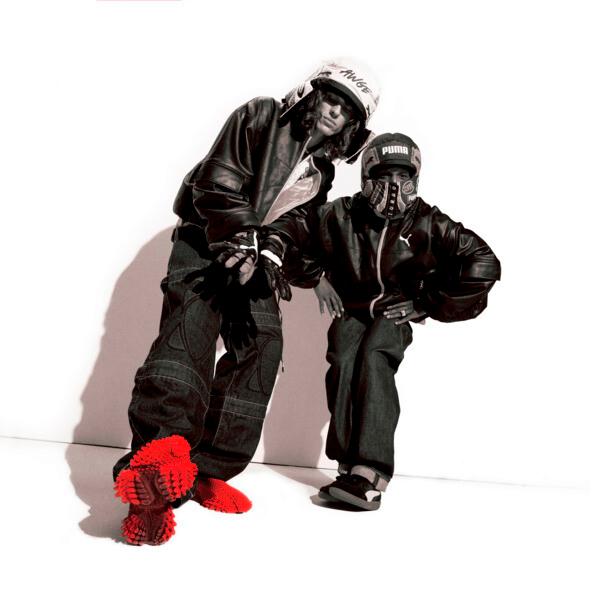 A$AP ROCKY x PUMA Knee Pad Men's Pants in Black/Denim Product Image