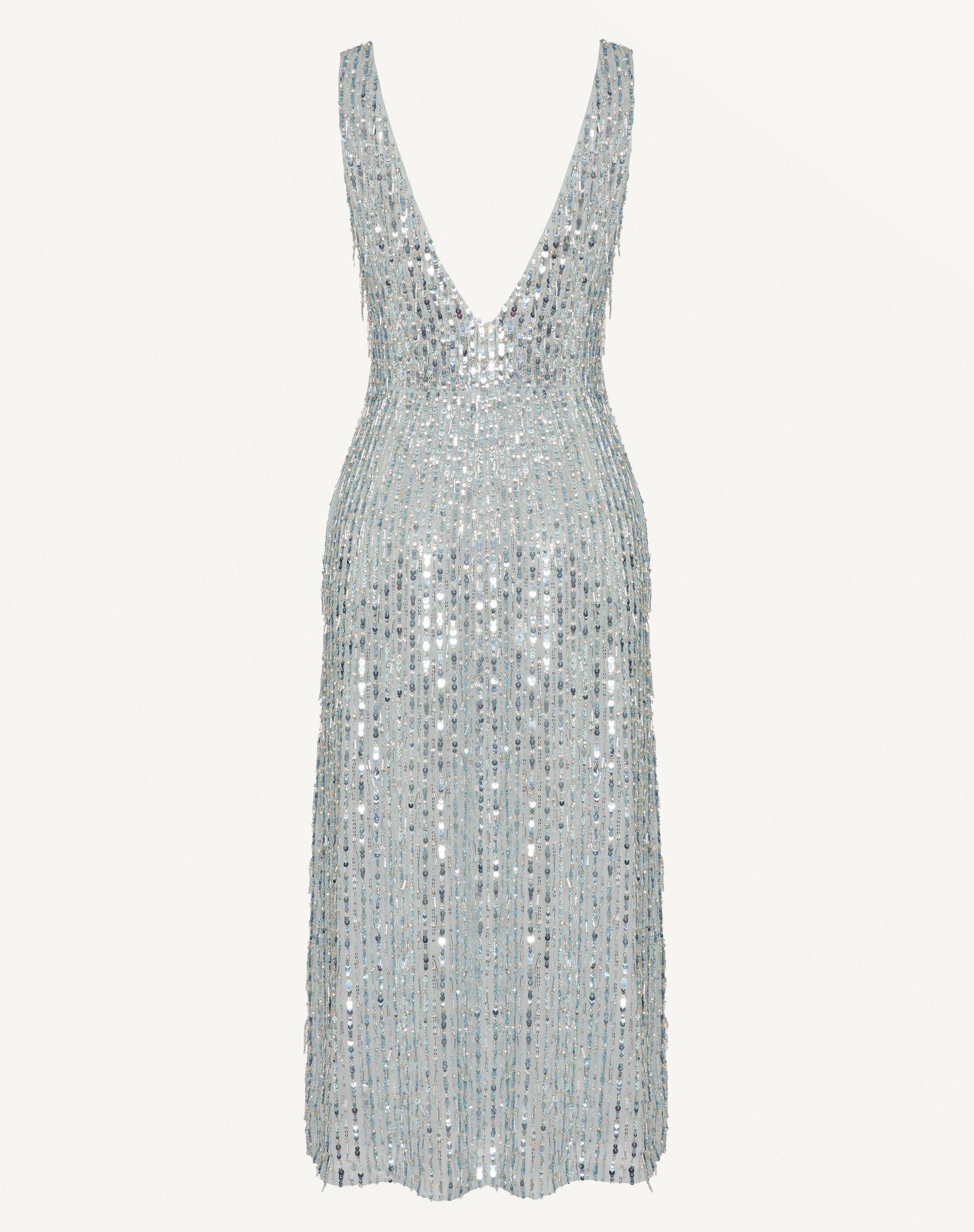 Embroidered Organza Midi Dress Product Image