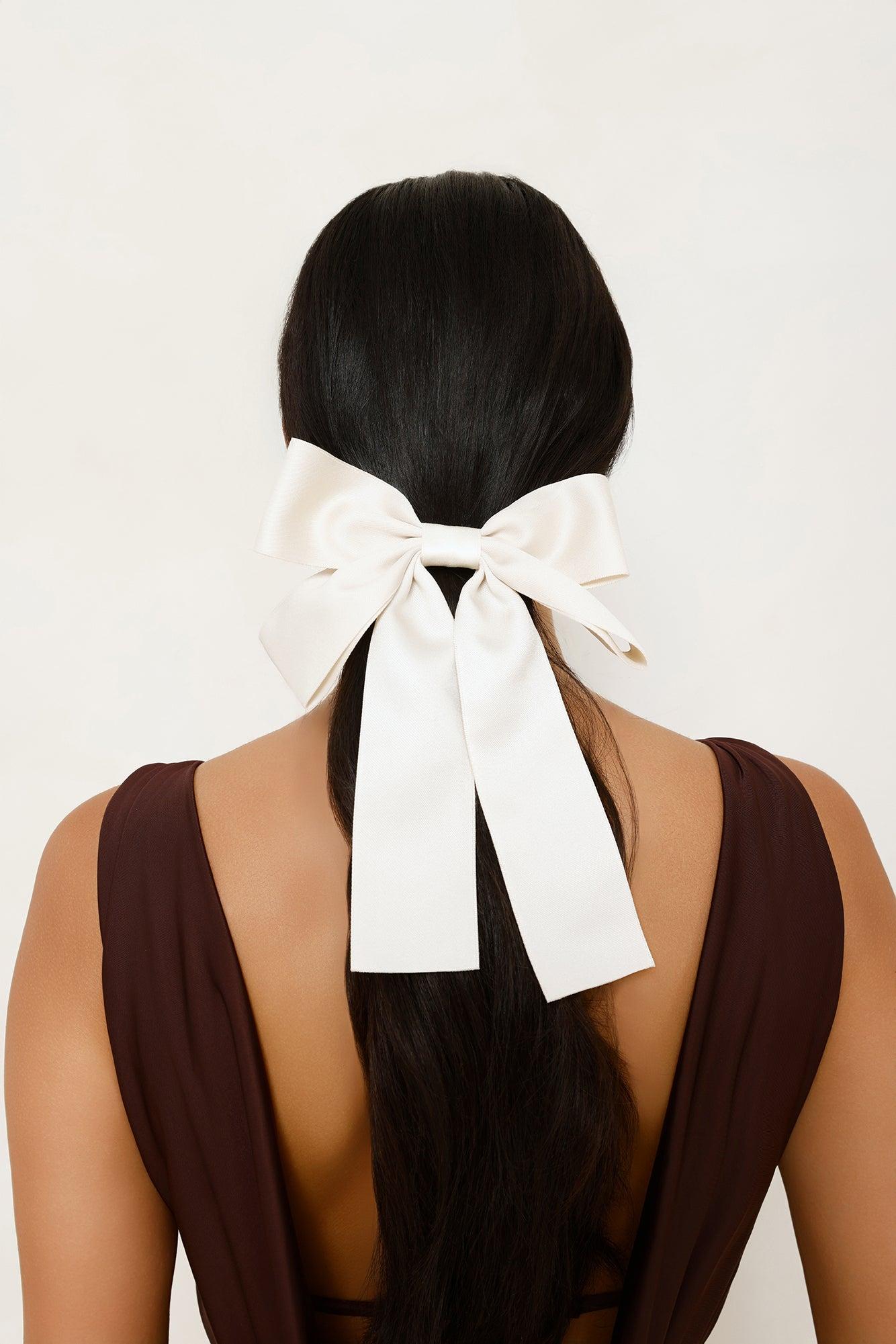 Tied With Love Bow Hair Clip Cream Product Image