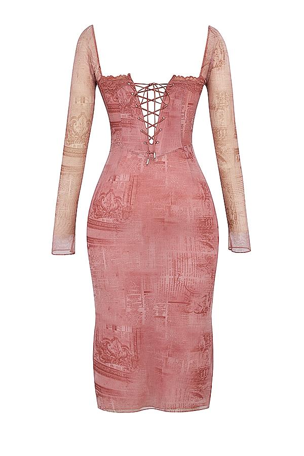 Seraphina  pink print corset dress Product Image