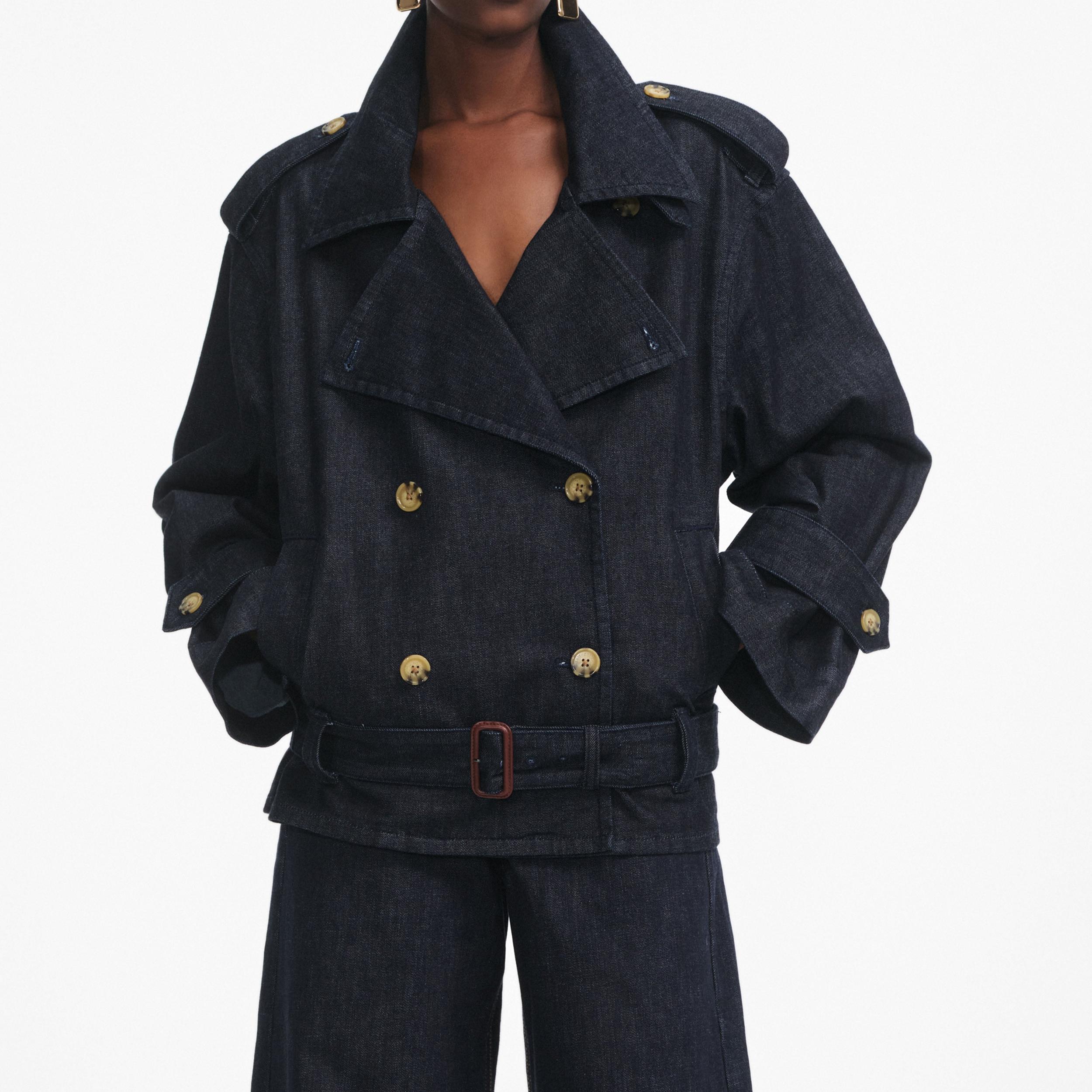 Denim Trench Jacket Product Image