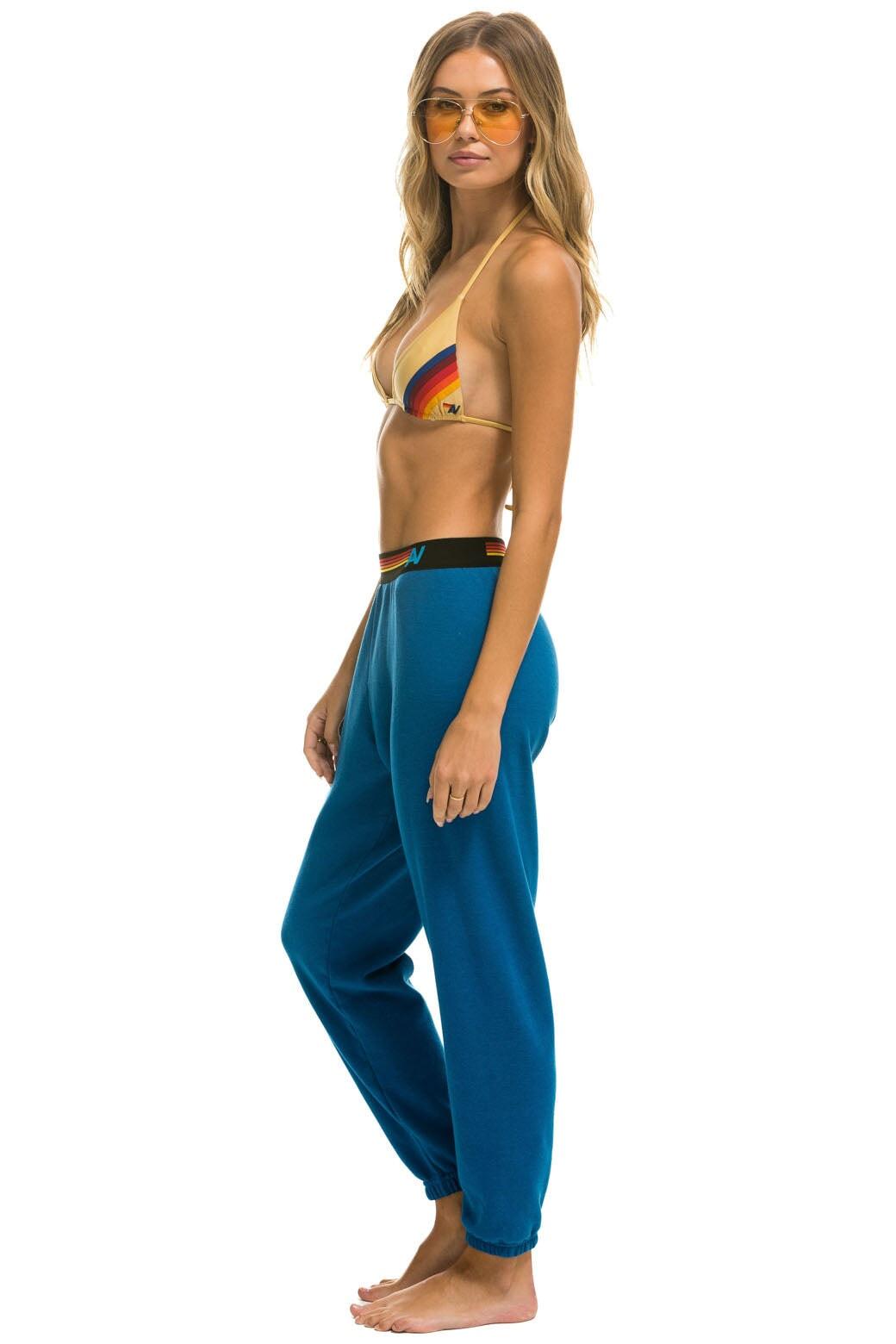 LOGO STRIPE SWEATPANTS - CARIBBEAN Female Product Image