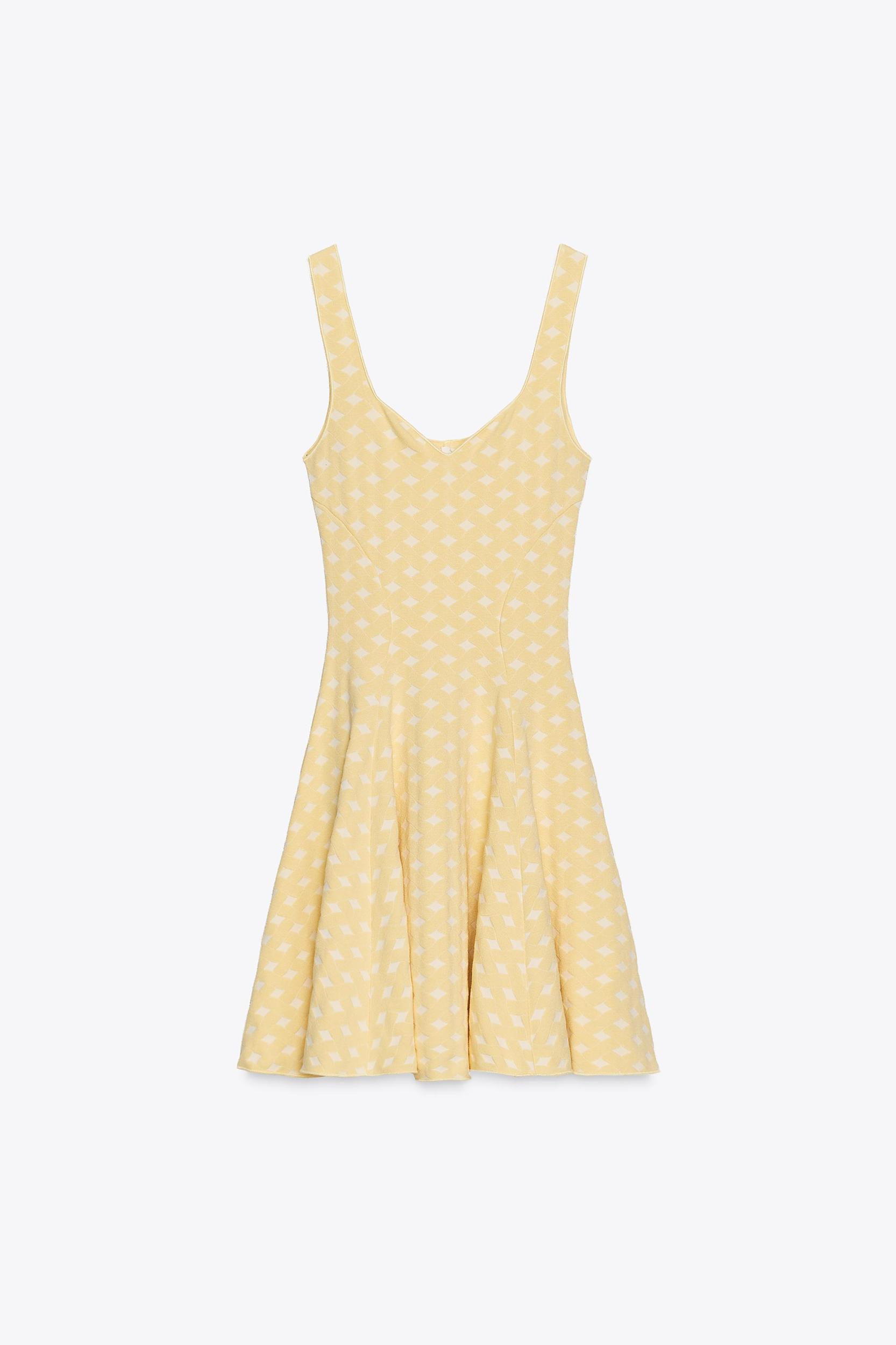 JACQUARD STRETCH SKATER DRESS Product Image