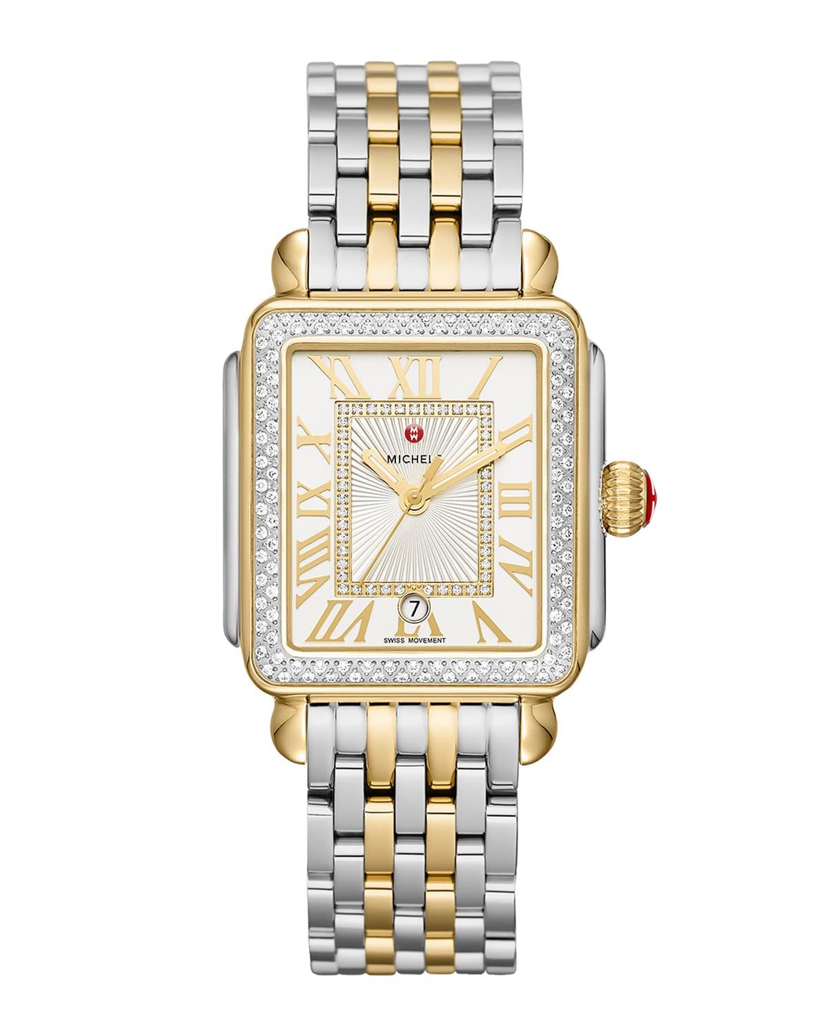 Womens Deco Madison Diamond & Two-Tone Stainless Steel Bracelet Watch Product Image