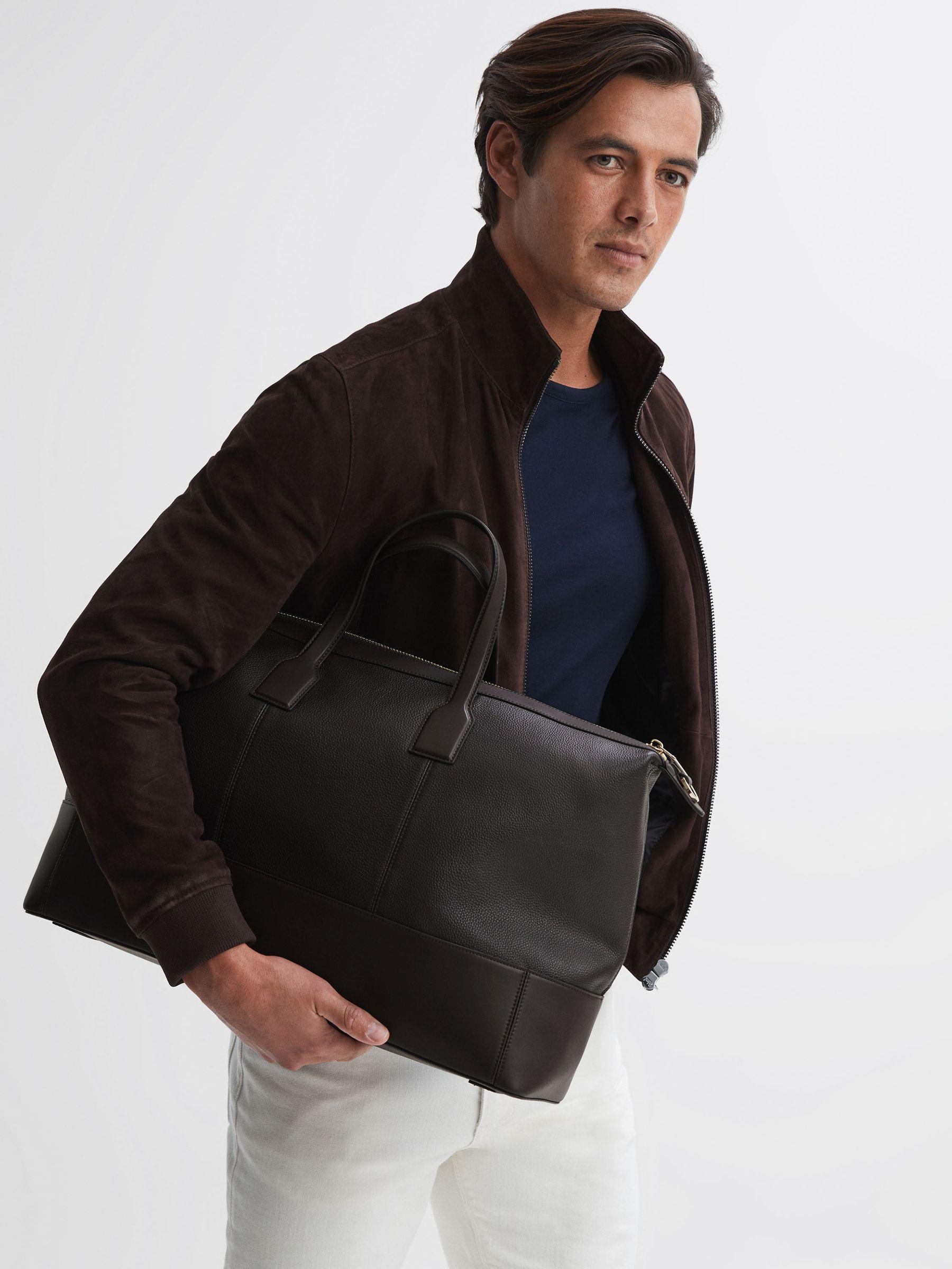 Leather Holdall in Chocolate Product Image