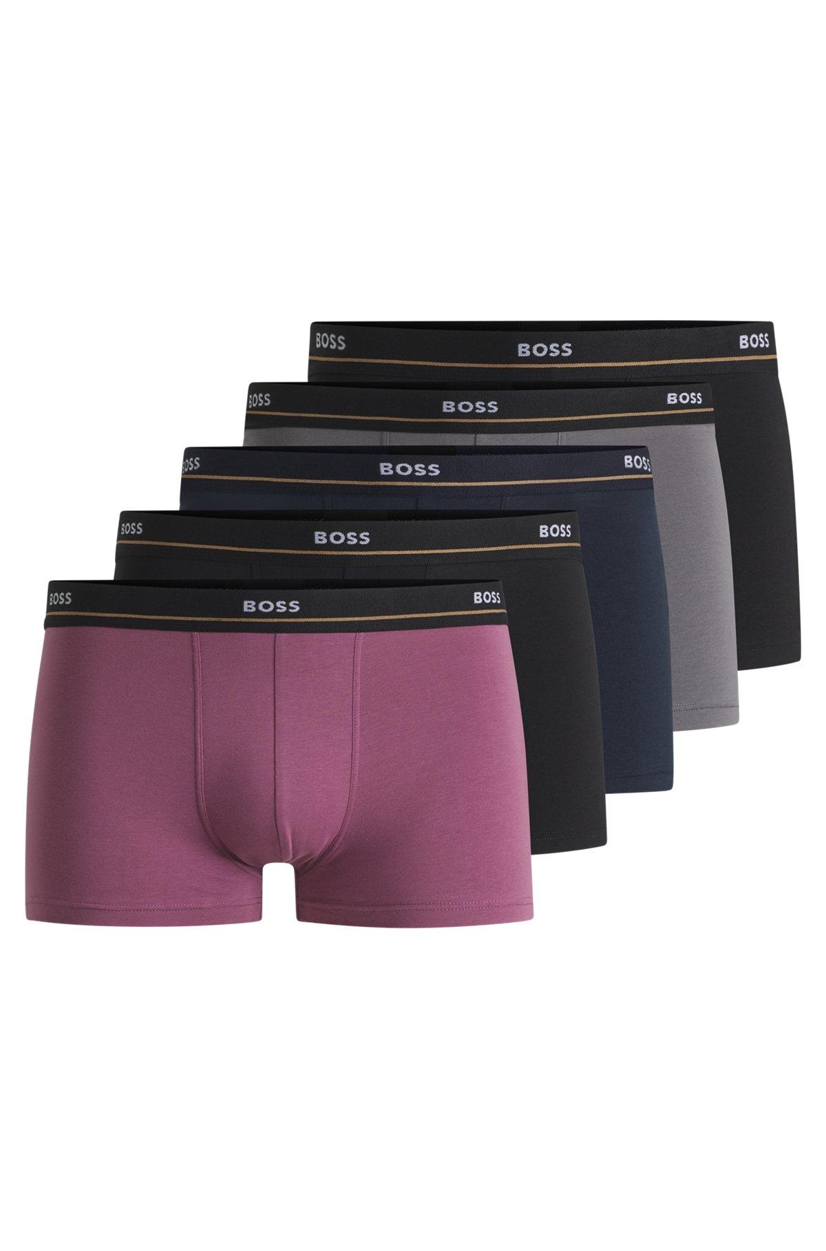Three-pack of stretch-cotton trunks with logo waistbands Product Image