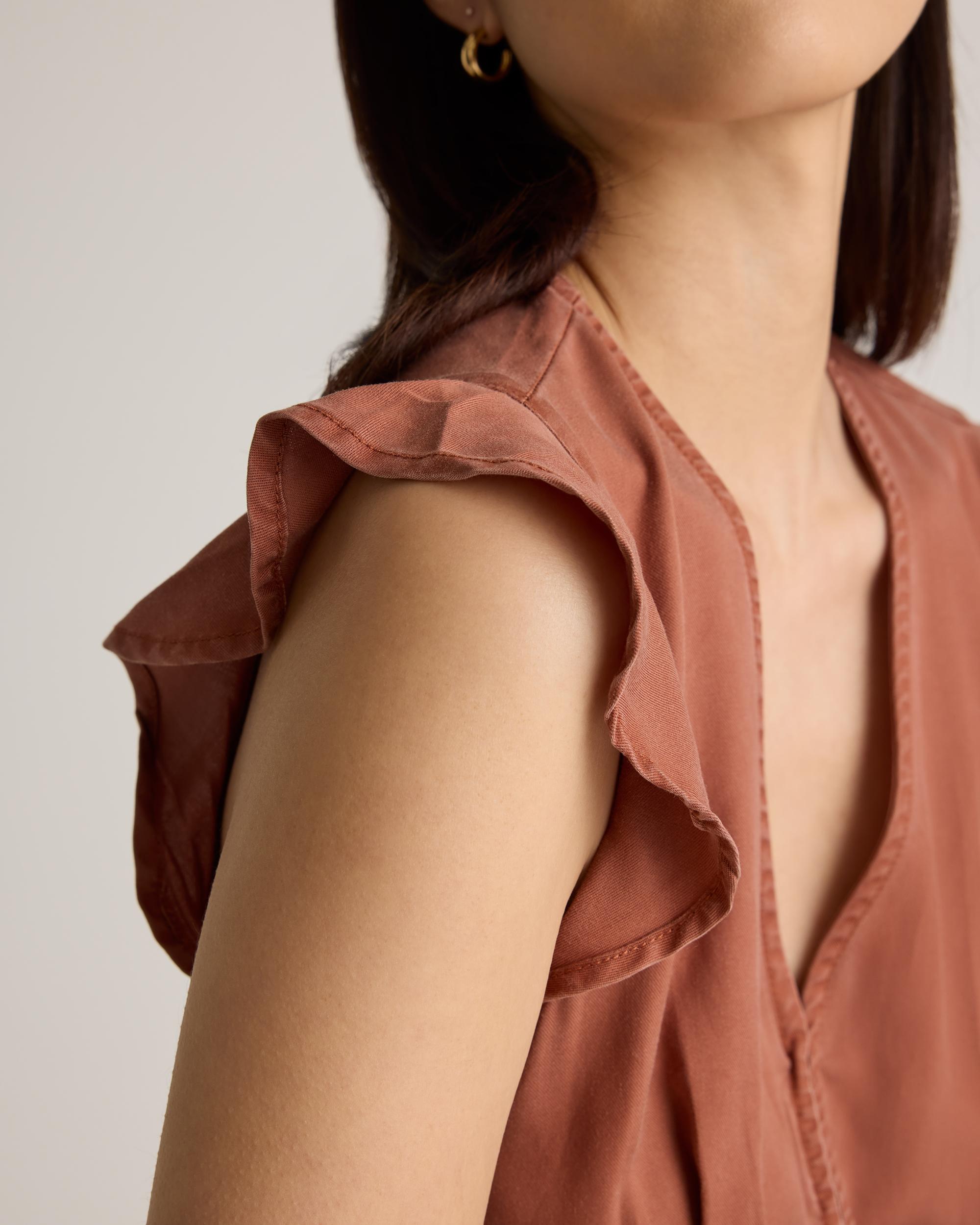 Quince | Women's Vintage Wash Tencel Button Front Midi Dress Size XS Product Image